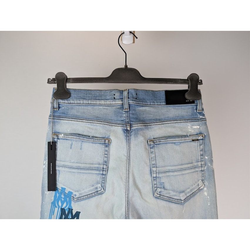 Amiri o1rshd1 MA Drip Skinny Denim Jeans in Light Indigo 32 Size US 32 / EU 48 - 14 Thumbnail