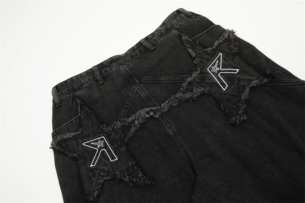 Vintage Men's American street loose patch embroidered jeans Size US 32 / EU 48 - 5 Thumbnail