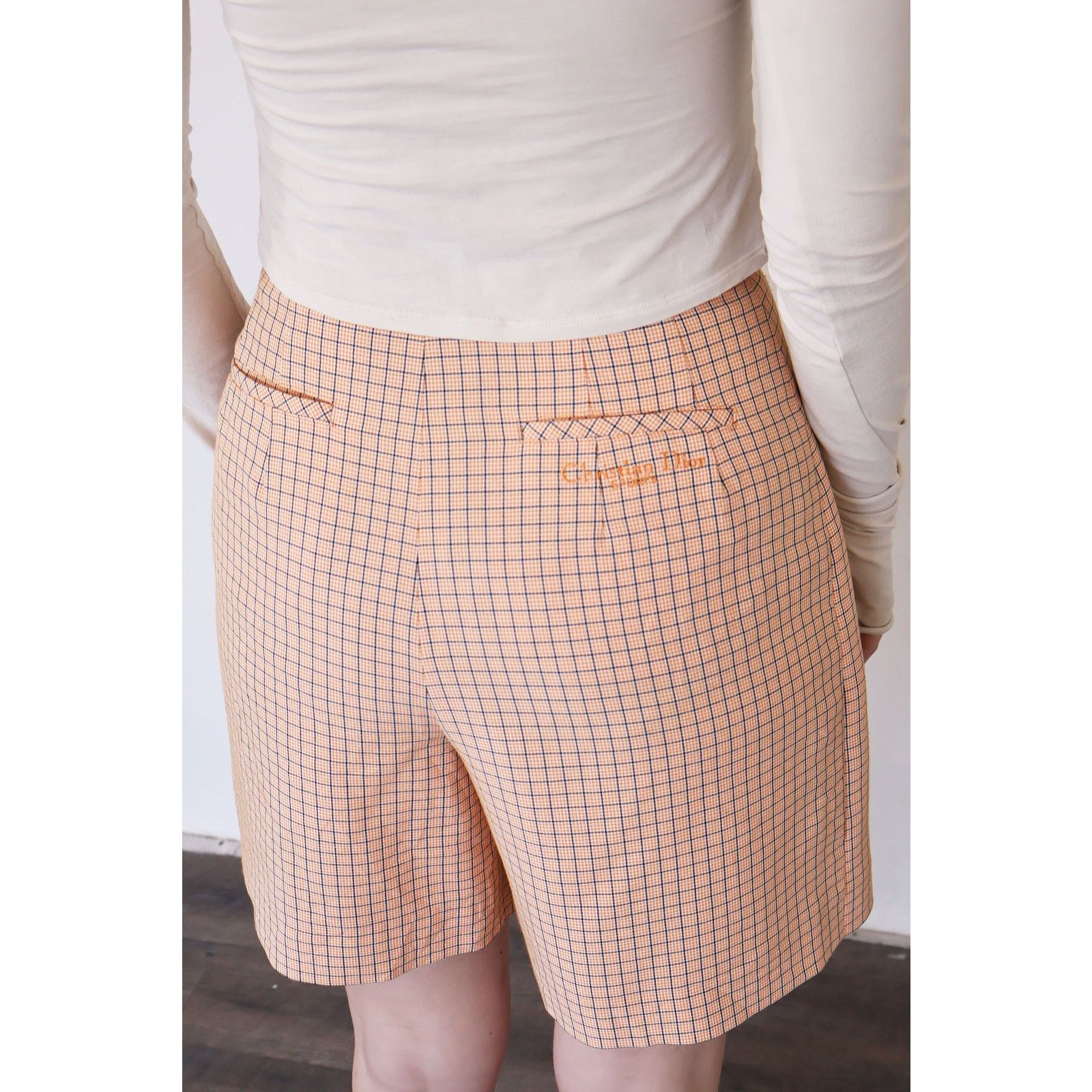 Dior Christian Dior SPORTS Orange Sherbert Plaid Skort Size 29" - 8 Thumbnail