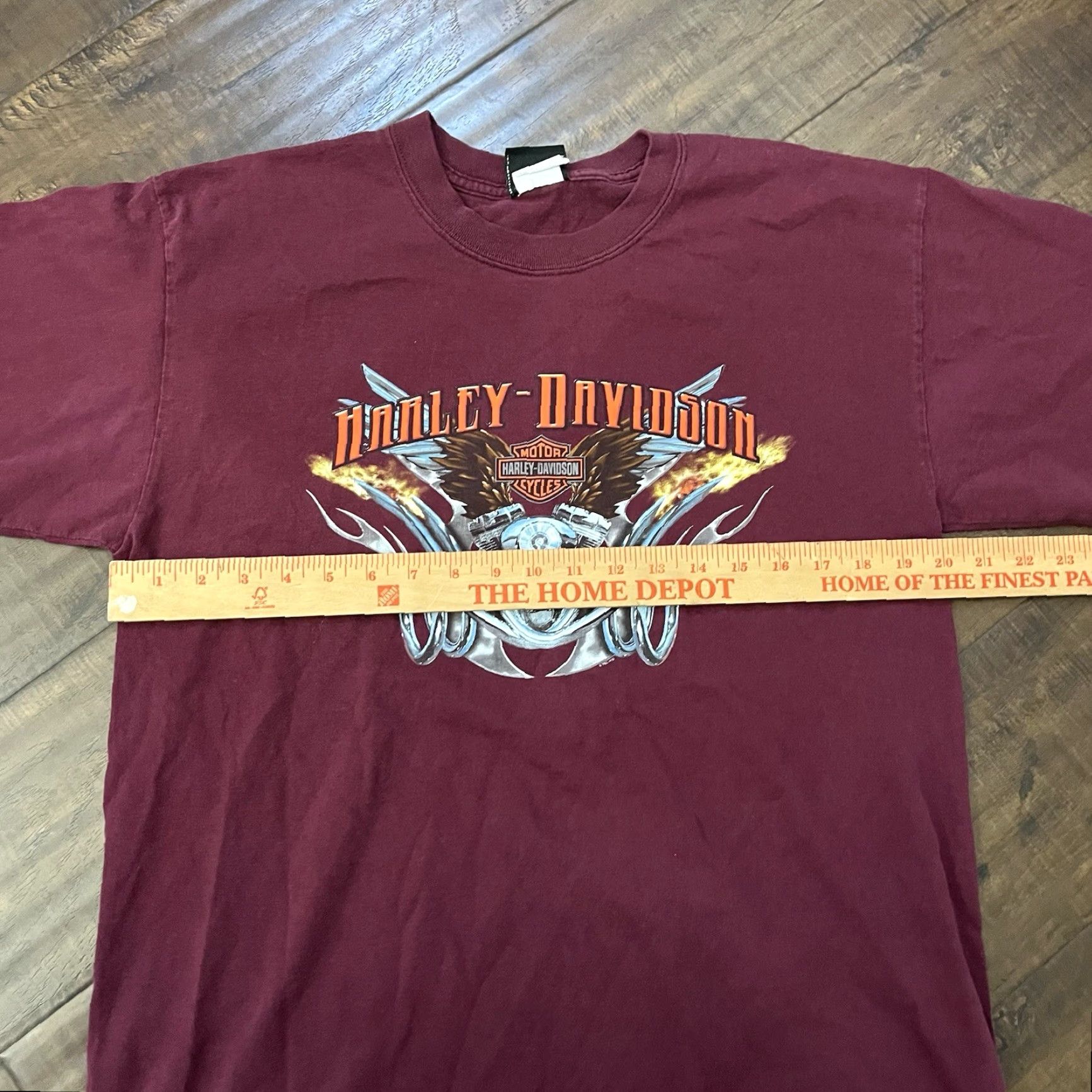 Harley Davidson VINTAGE Harley-Davidson Flame Engine V-Twin Shirt Large Tennessee Eagle Burgundy Size US L / EU 52-54 / 3 - 7 Thumbnail