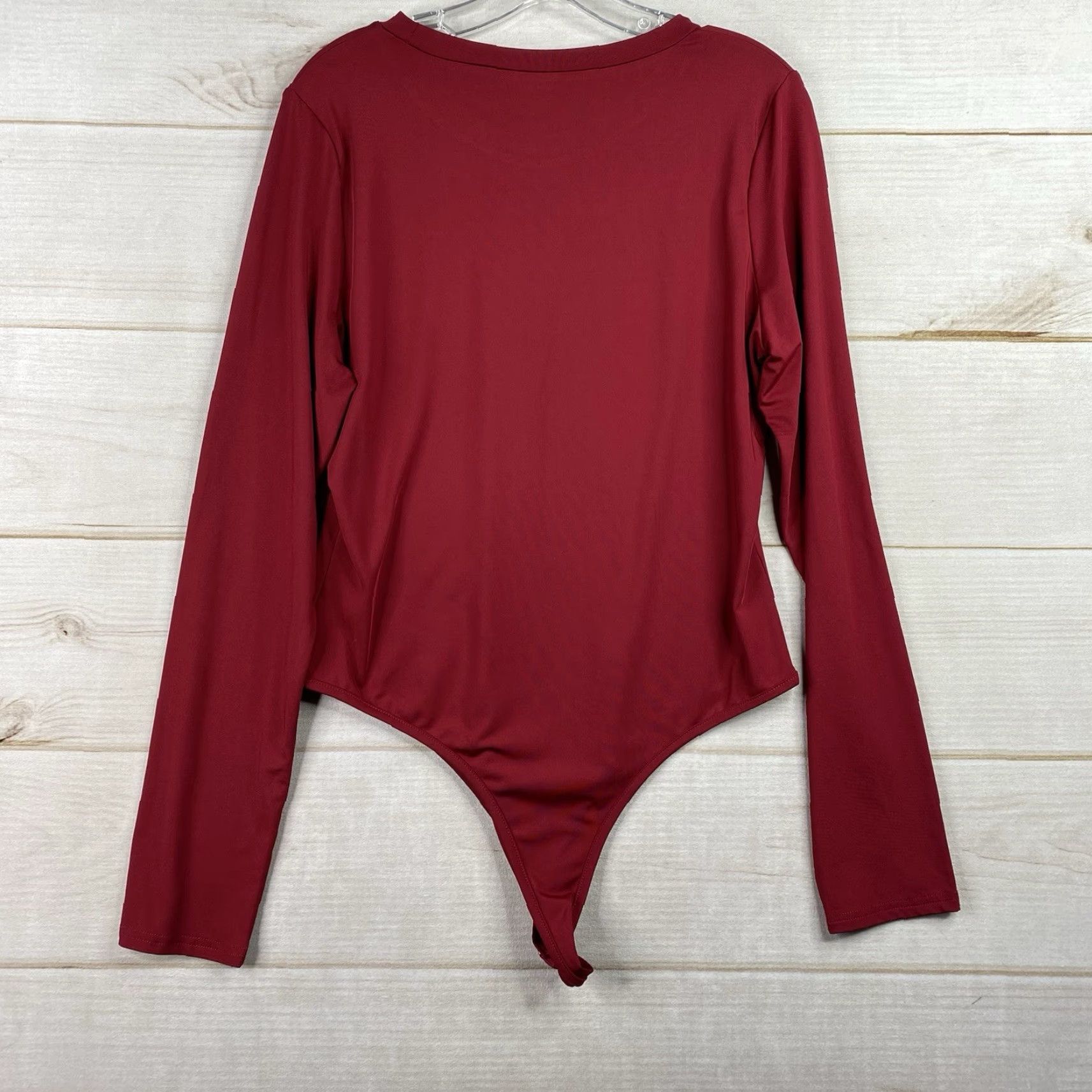 Vintage Daisy Long Sleeve Bodysuit Burgundy Red Slimming Knit 2X Daisy Women+ 2X Red Shop Bodysuit Slimming Top Size XXL / US 16-18 / IT 52-54 - 4 Thumbnail