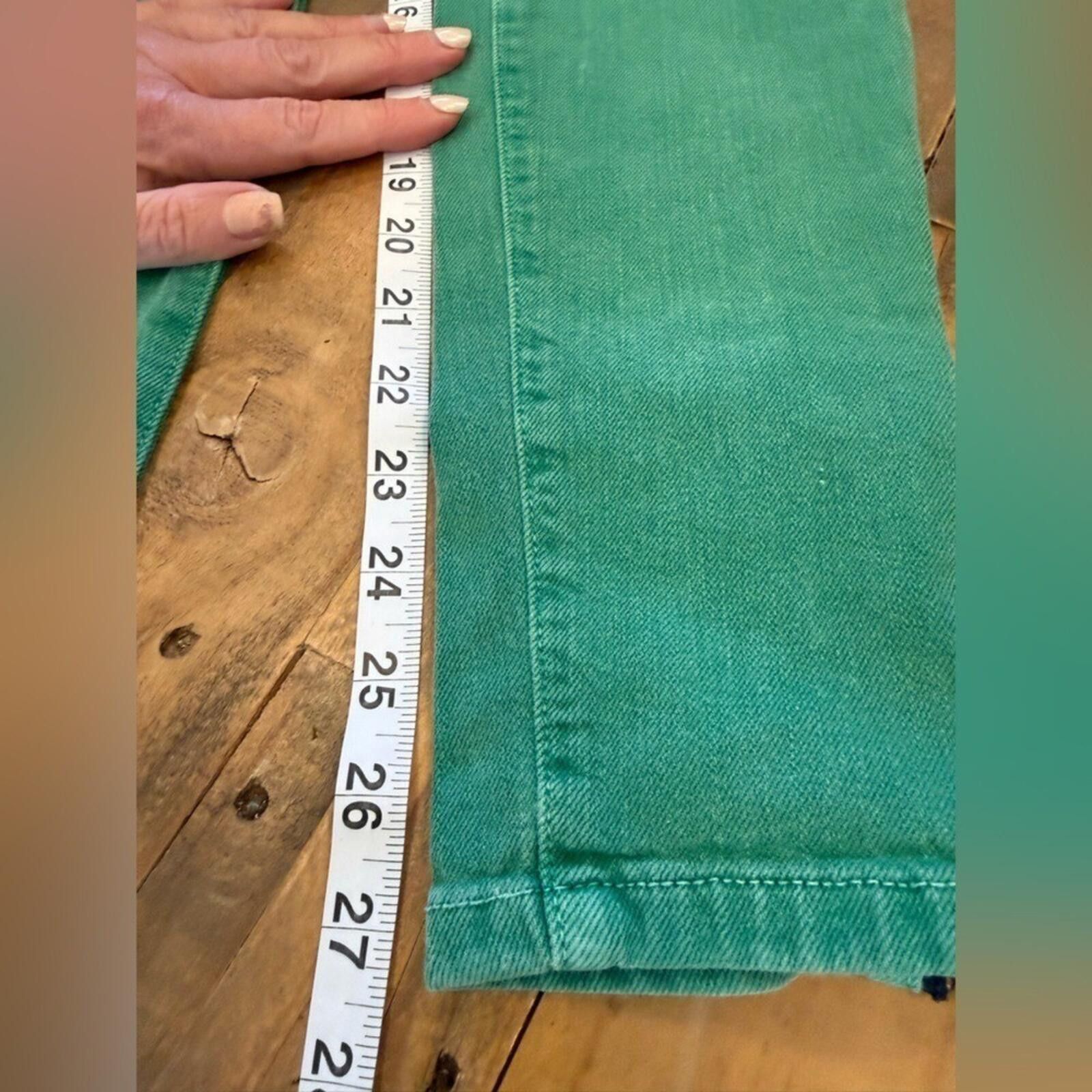 Current/Elliot Current Elliott Stiletto Skinny Low Jeans 25 Green Stretch Size 25" / US 0 / IT 36 - 8 Thumbnail