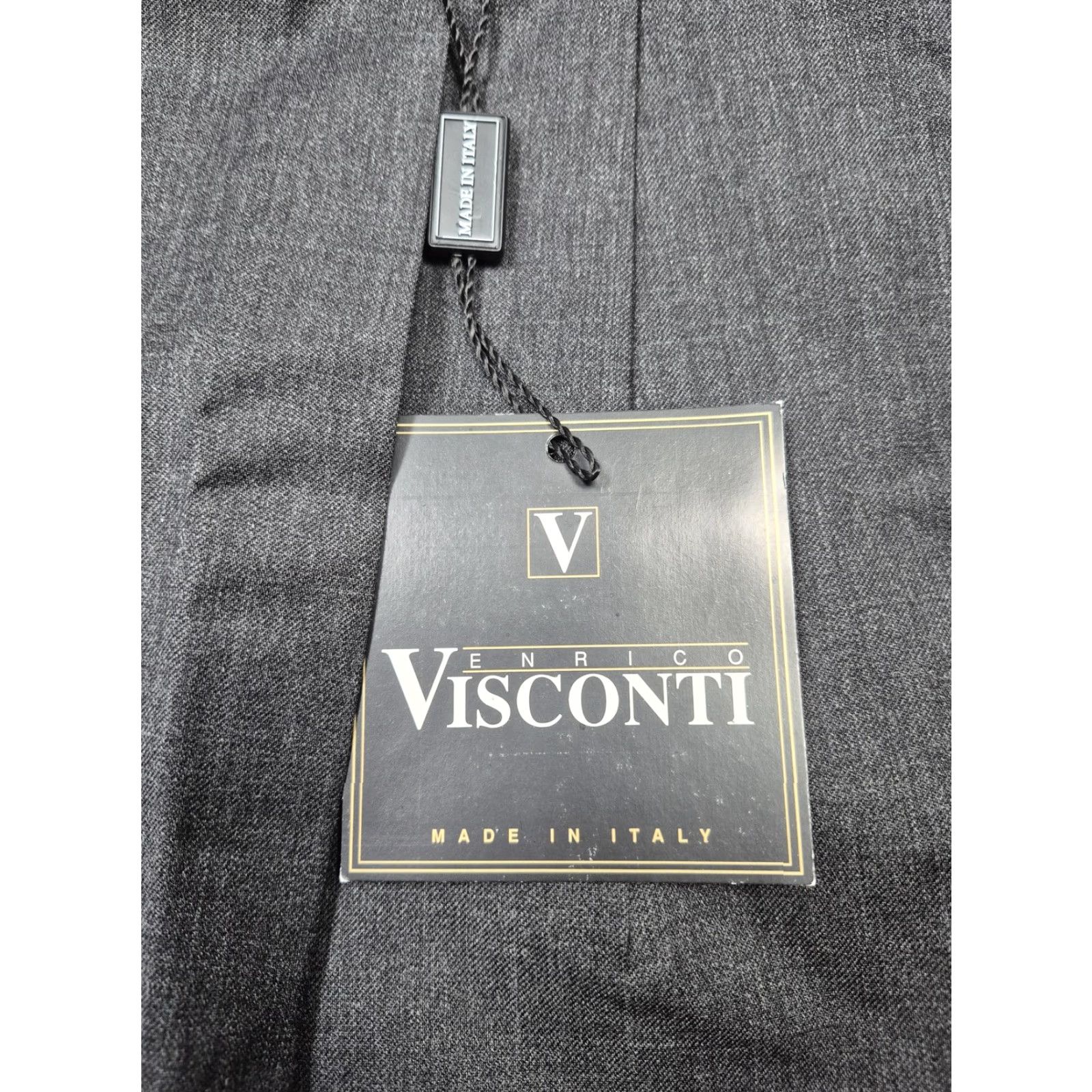 Vintage Enrico Visconti Dress Pants Mens 42x36 Gray Wool Straight Italy Flat Front Size US 42 / EU 58 - 3 Thumbnail