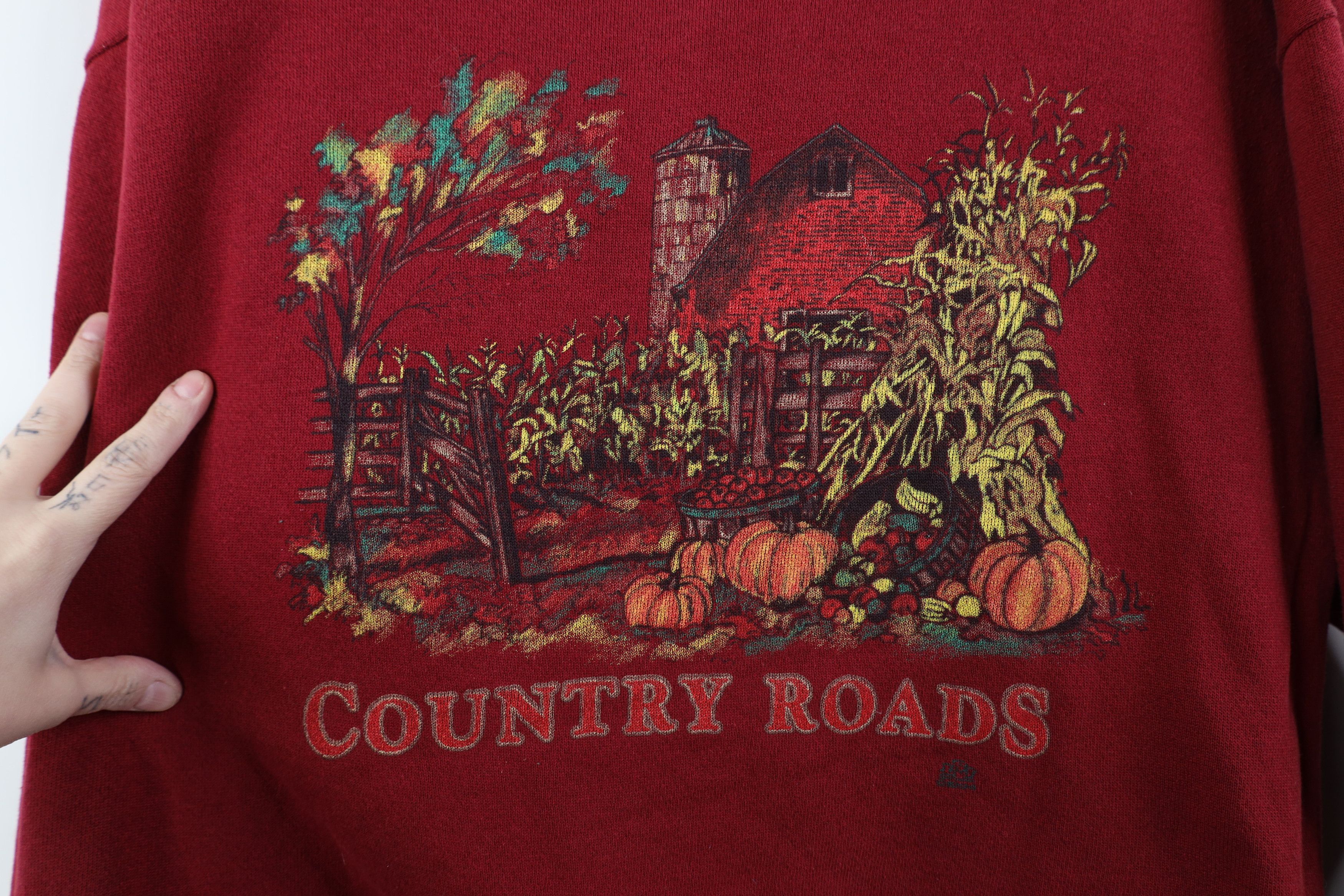 Vintage Vintage 90s Country Roads Farmhouse Collared Sweatshirt USA Size L / US 10 / IT 46 - 4 Thumbnail