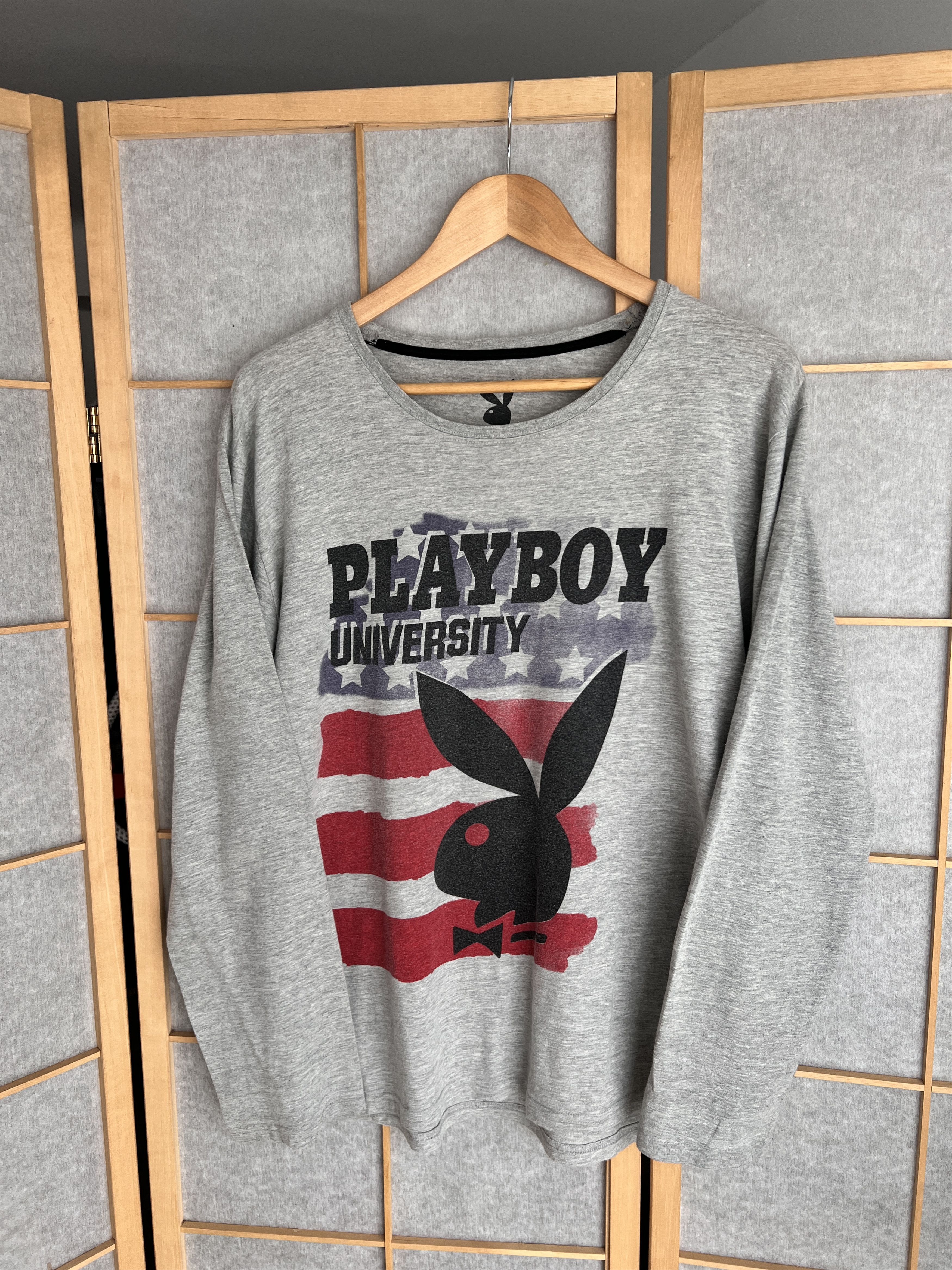 Playboy Indie sleaze Y2K Playboy USA longsleeve t shirt printed flag Size US L / EU 52-54 / 3 - 13 Thumbnail