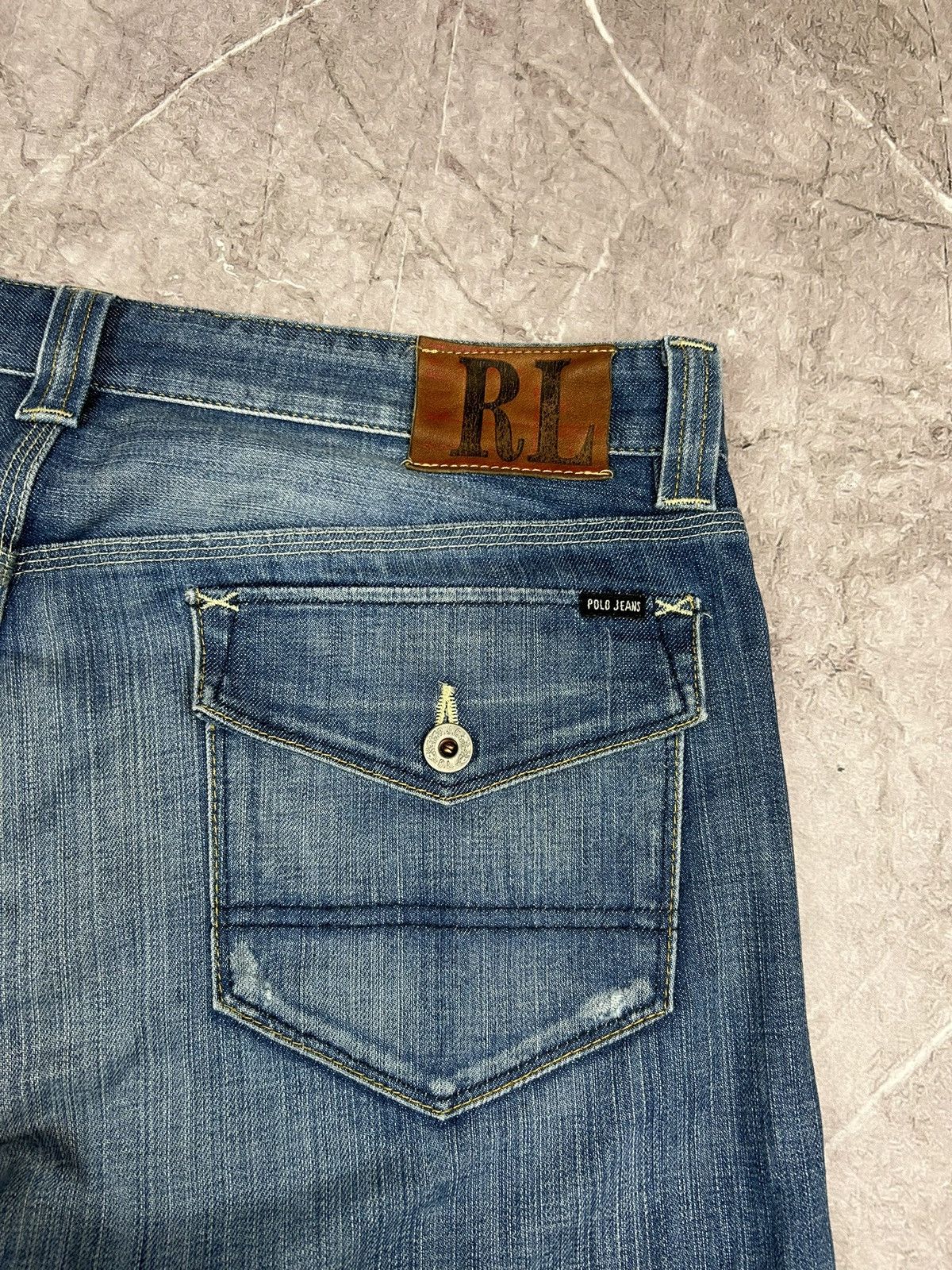 Polo Ralph Lauren × Vintage VINTAGE Y2K POLO RL BAGGY WIDE LEG LIGHT WASH DENIM JEANS Size US 34 / EU 50 - 9 Thumbnail
