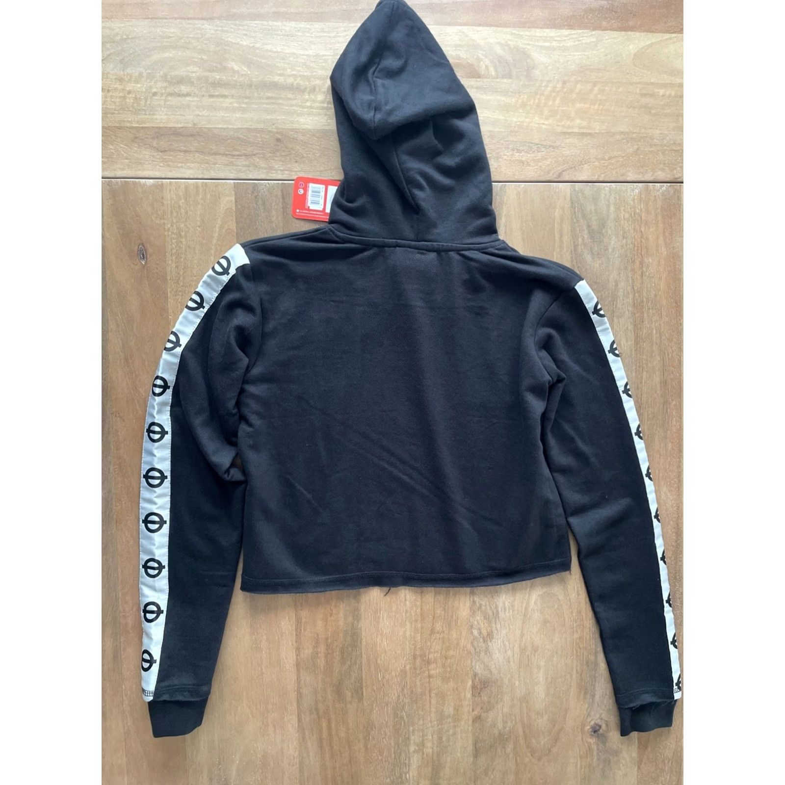 Vintage Underground Hoodie Womens Size Medium Black Cropped Graphic Top Diamond Studs Size M / US 6-8 / IT 42-44 - 2 Thumbnail