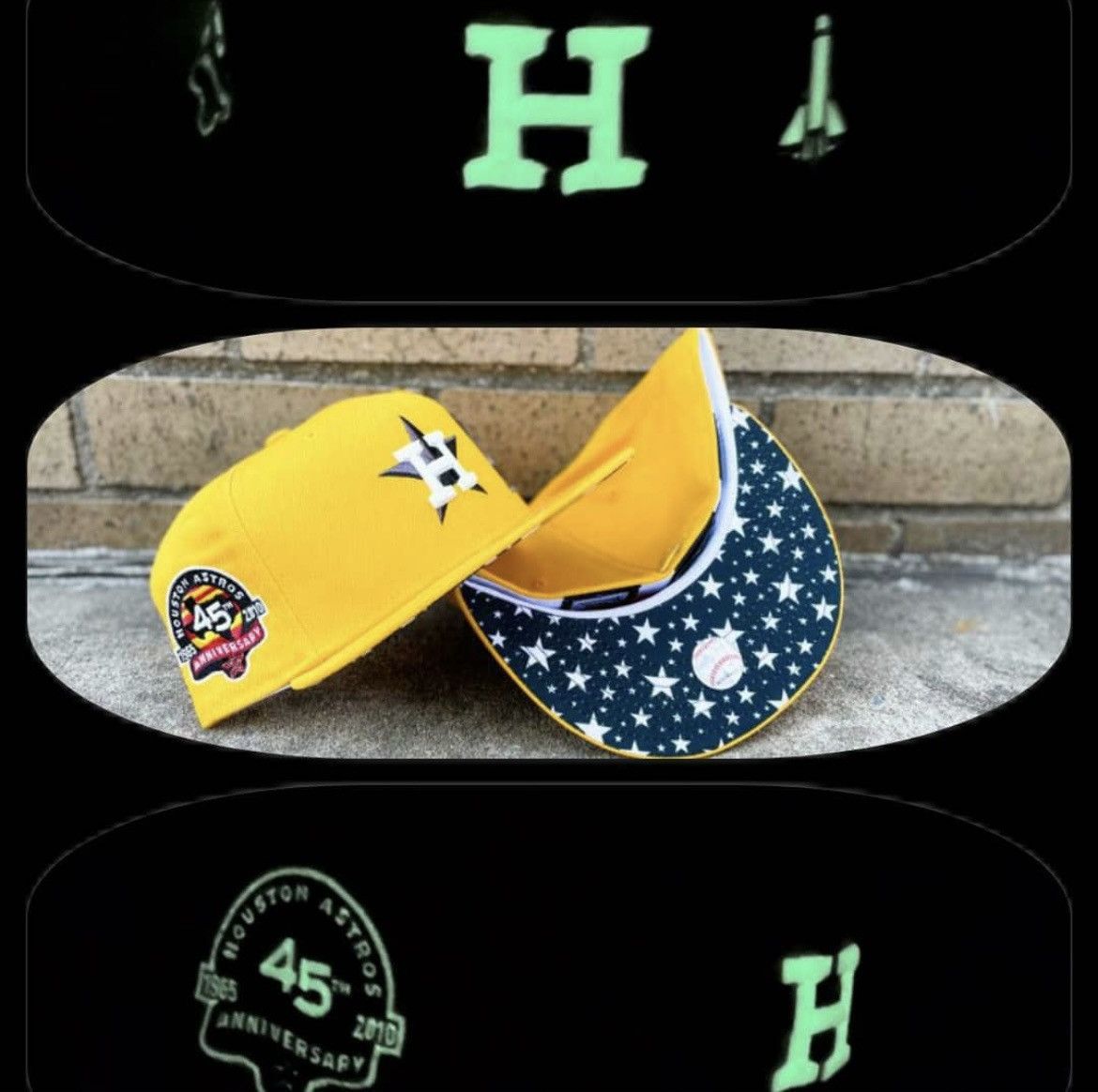 New Era G/In the Dark HoustonAstros Star Bottom 45th Anni Side Patch Size ONE SIZE - 6 Thumbnail