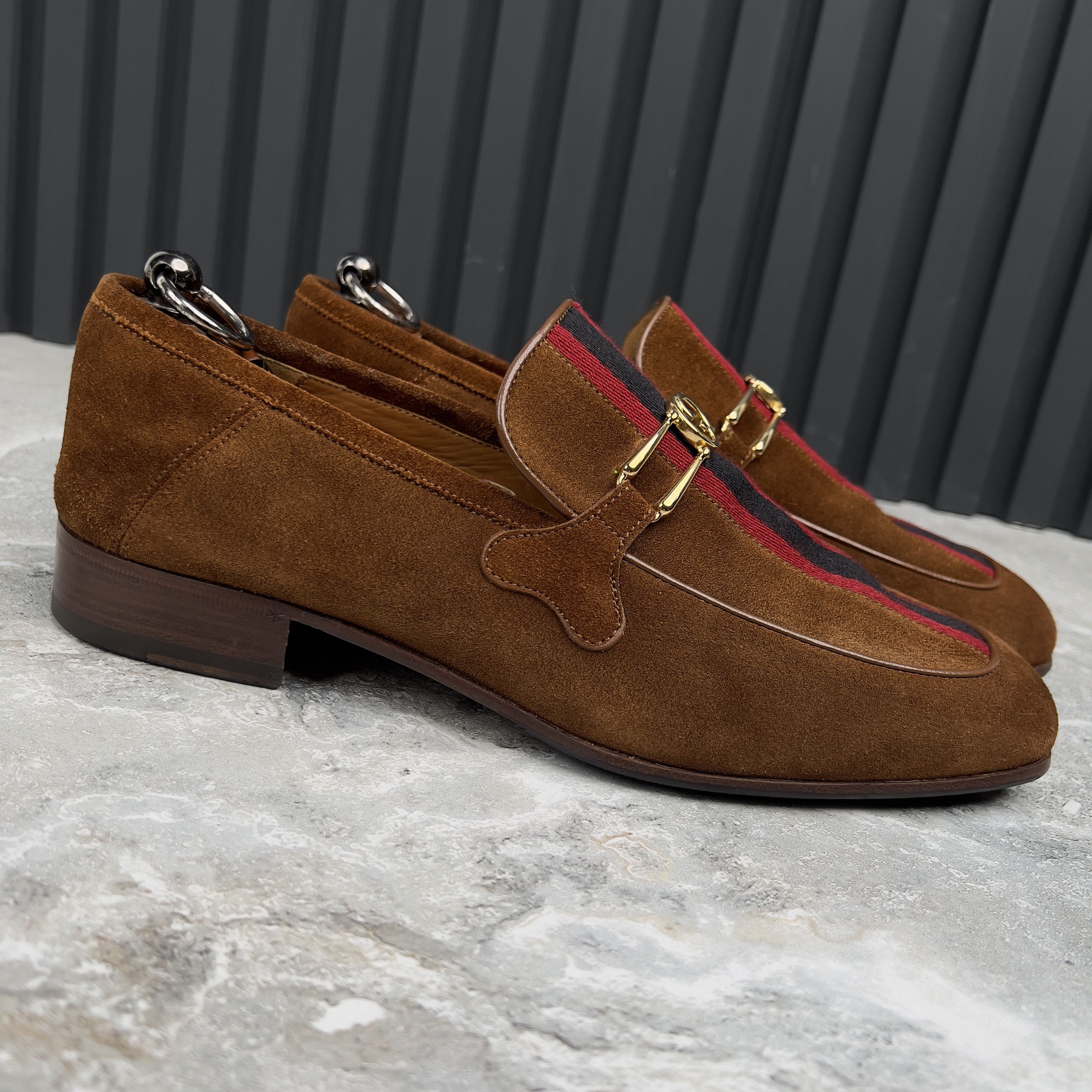 Gucci GUCCI Web Interlocking GG Horsebit Loafers Suede Size US 8 / EU 41 - 5 Thumbnail