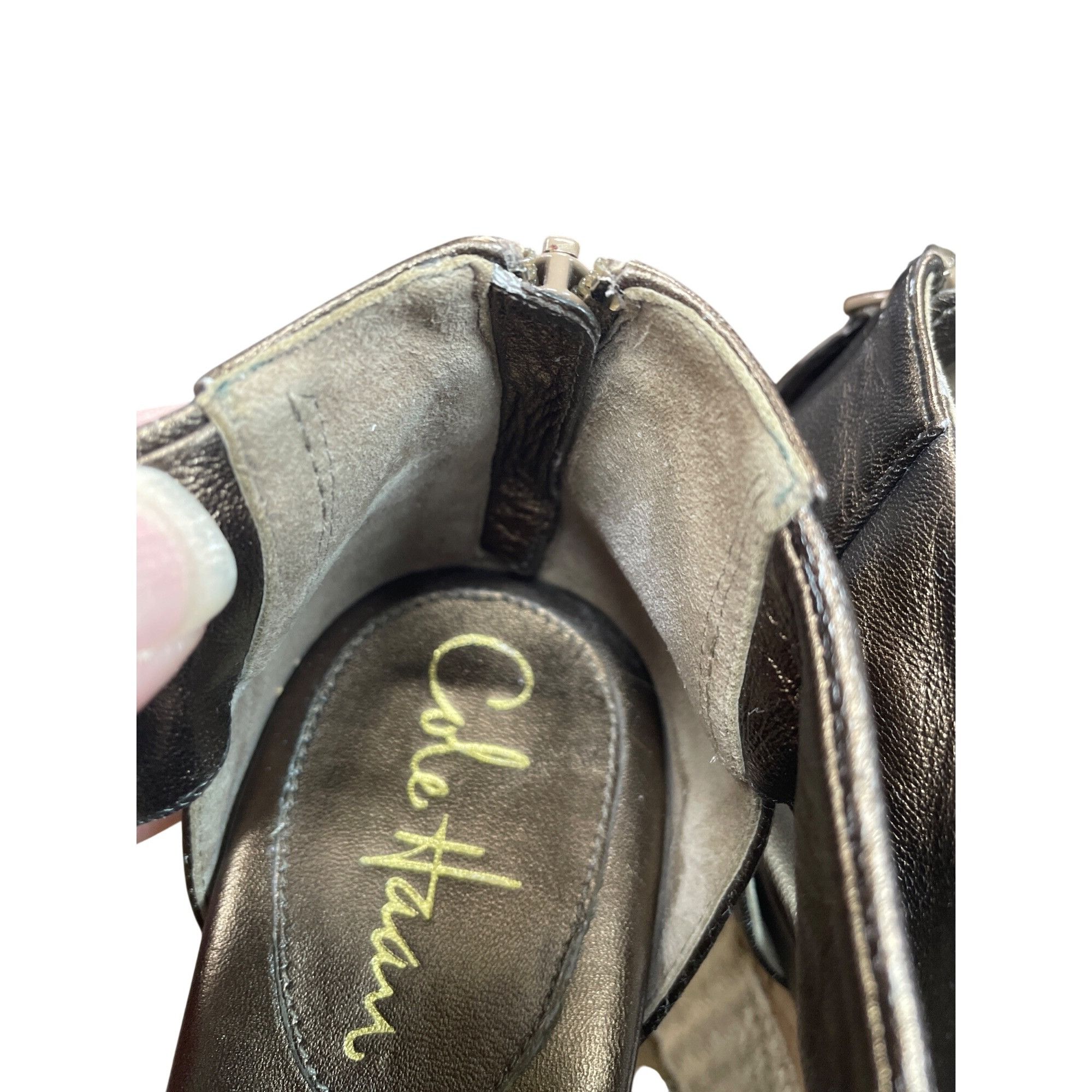 Cole Haan Cole Haan Womans Gold Beige 4" Wedge Heels Shoes Sz 9527 Size US 8 / IT 38 - 8 Thumbnail