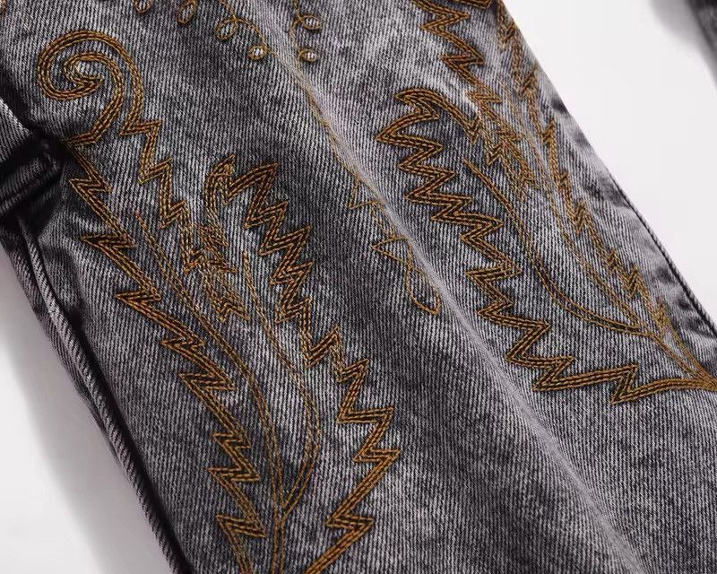 Japanese Brand × Jean Feet Detachable Embroidery Washed Jean Size US 31 - 8 Thumbnail