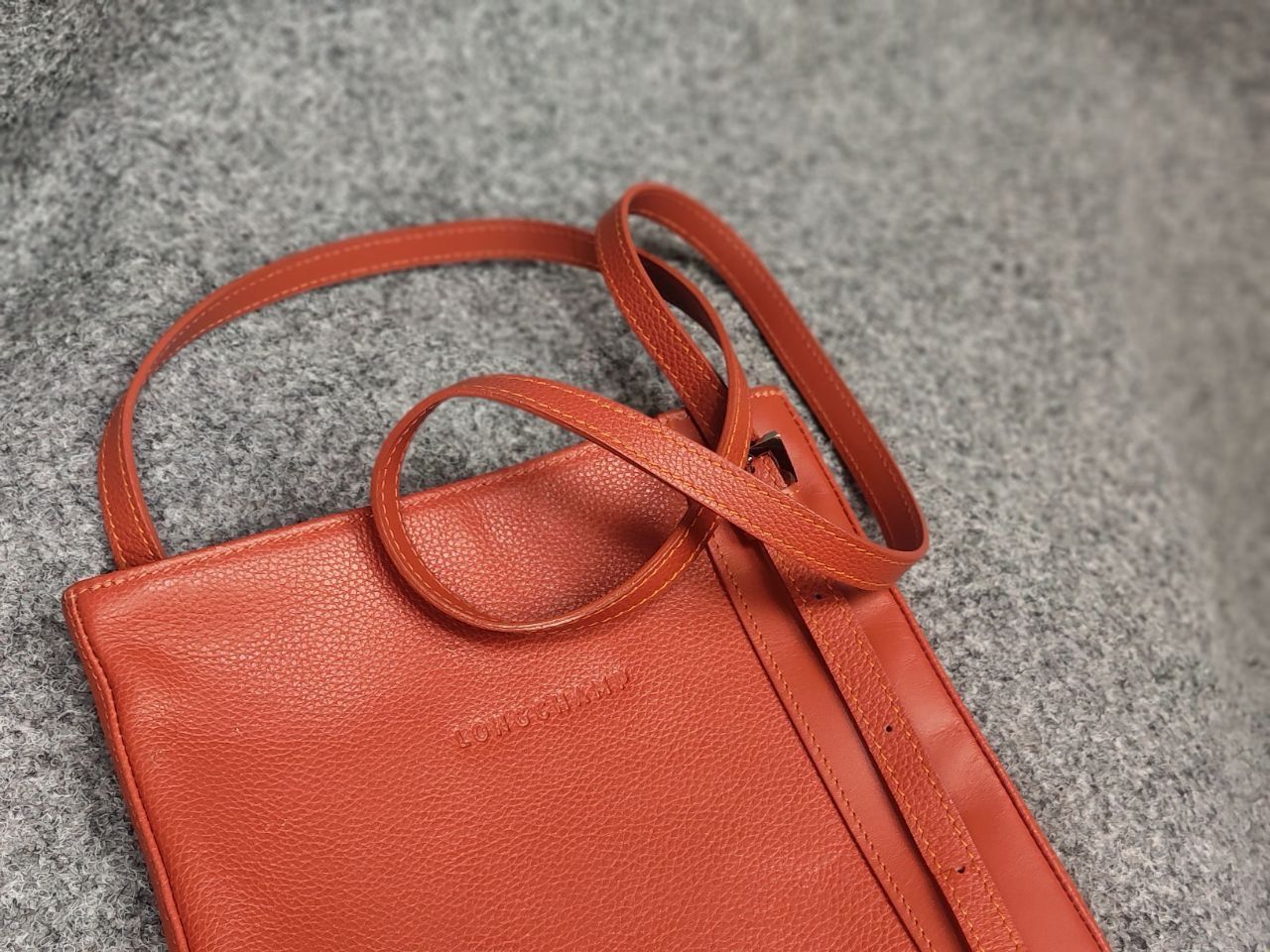 Longchamp longchamp Design orange leather shoulder messenger Handbag Size ONE SIZE - 4 Thumbnail