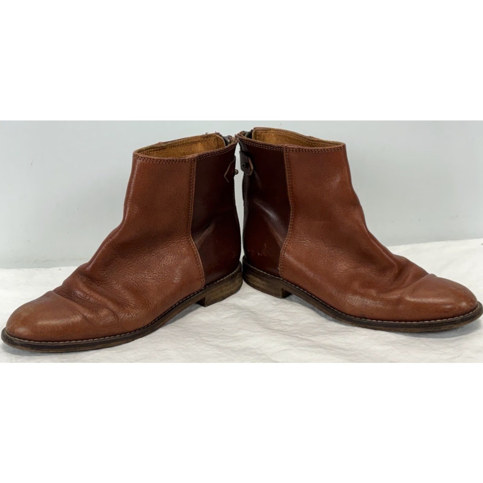 Madewell Madewell Sonia Bootie Leather Ankle Boot Womens 6 Brown Two-Tone Zip Back Size US 6 / IT 36 - 2 Thumbnail