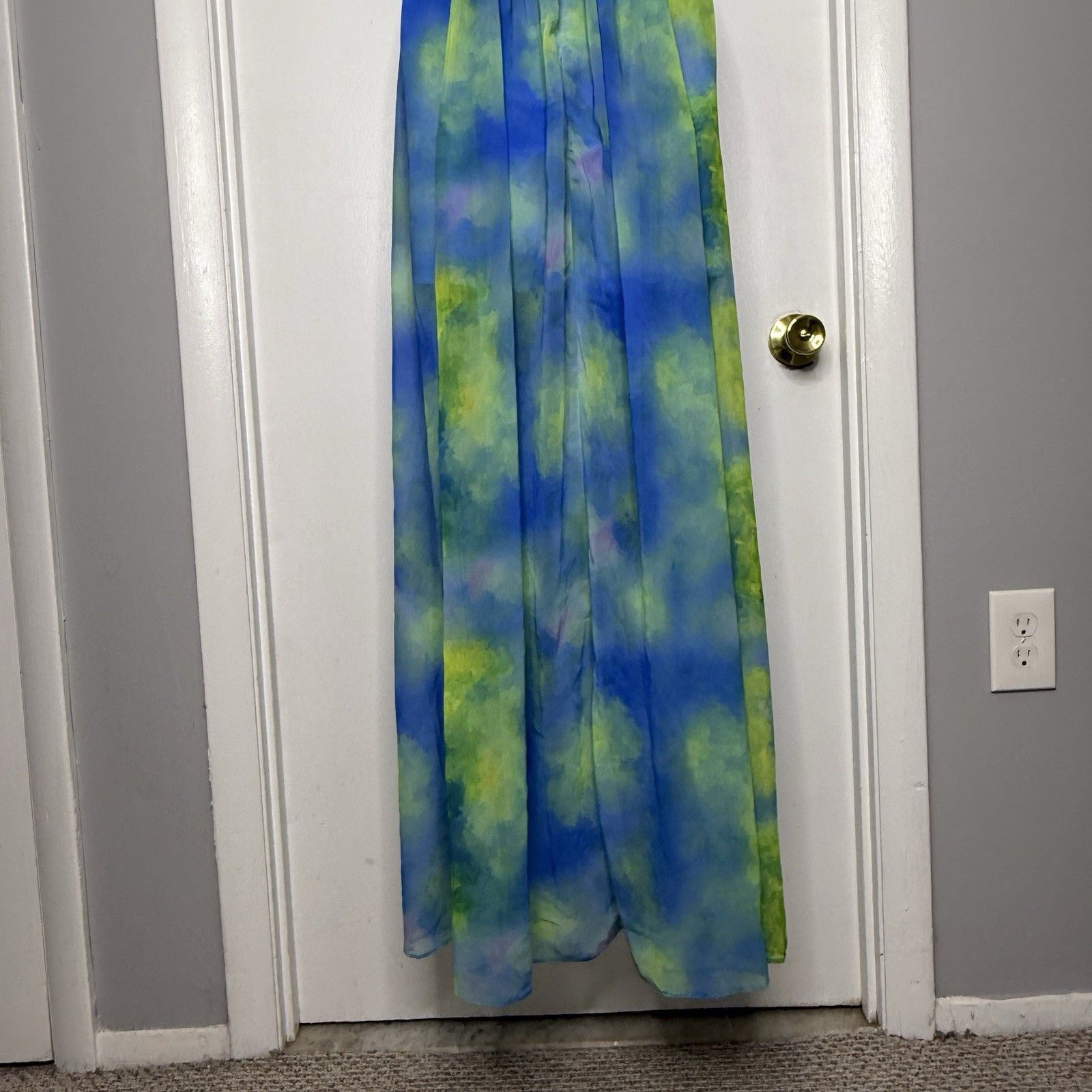 Other Luxxel Women Blue Green Tie Dye Maxi Dress M Babydoll Empire Size M / US 6-8 / IT 42-44 - 7 Thumbnail