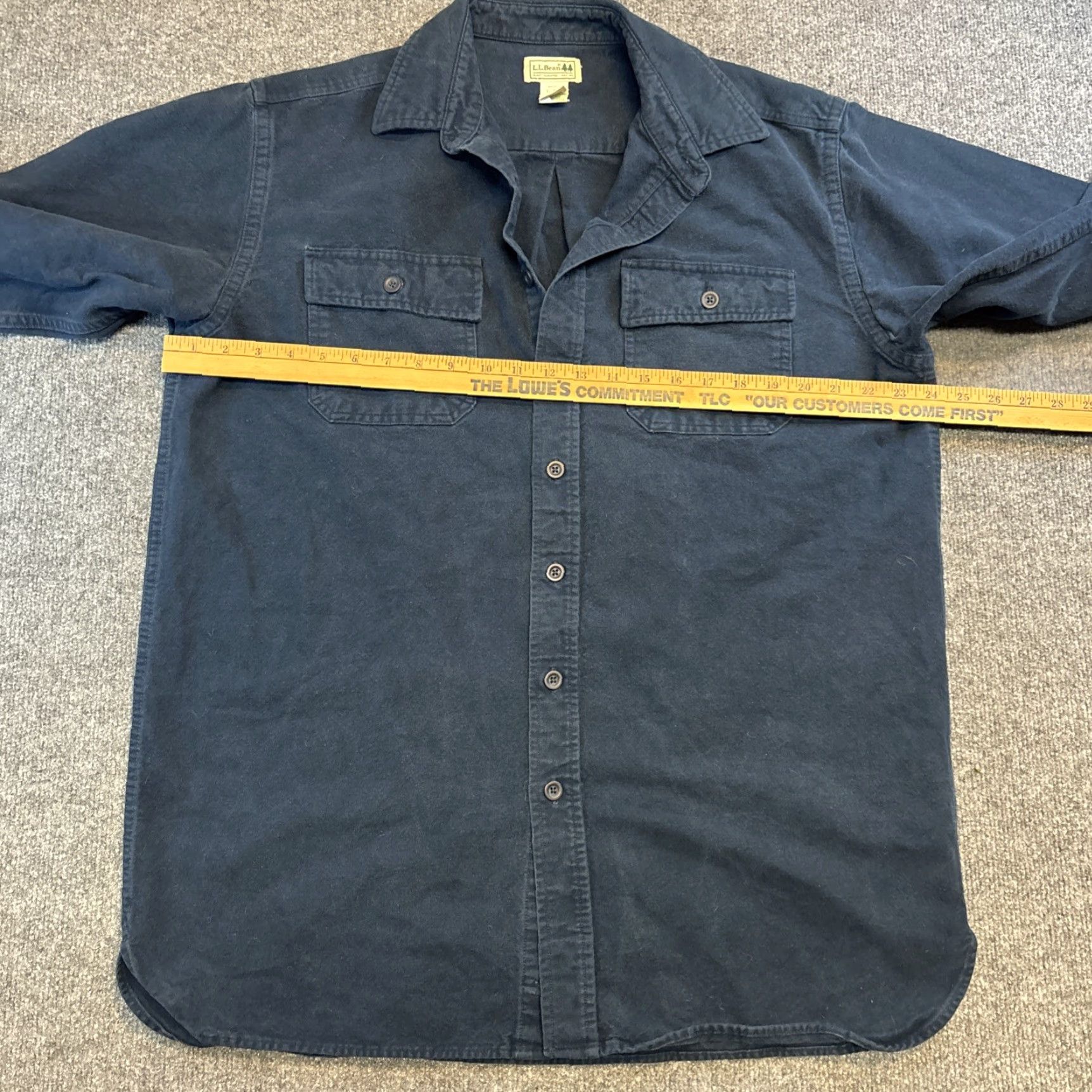 Vintage LL Bean Button Up Shirt LT Large Tall Blue Chamois Outdoors Heavy Casual Cotton Size US L / EU 52-54 / 3 - 3 Thumbnail
