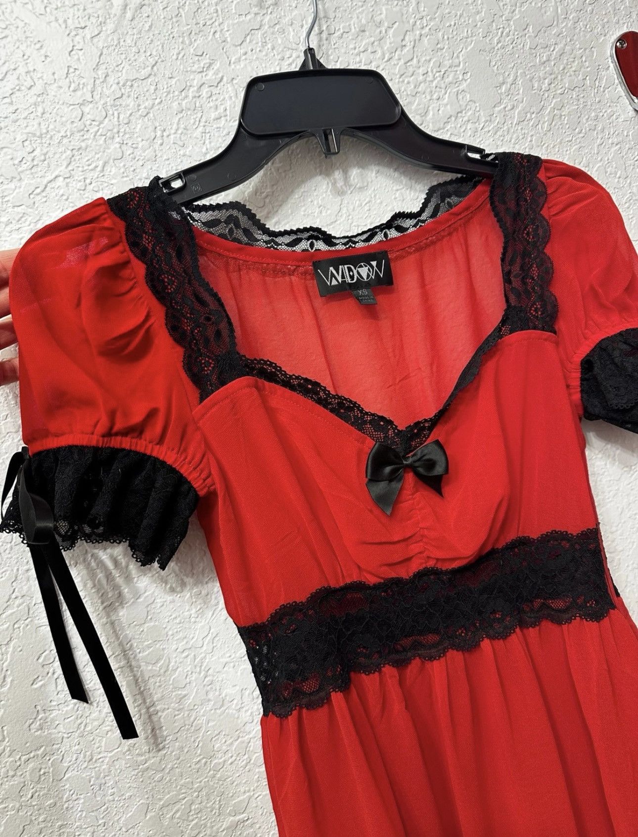 Dolls Kill Red Sheer Babydoll Dress Size XS / US 0-2 / IT 36-38 - 2 Thumbnail