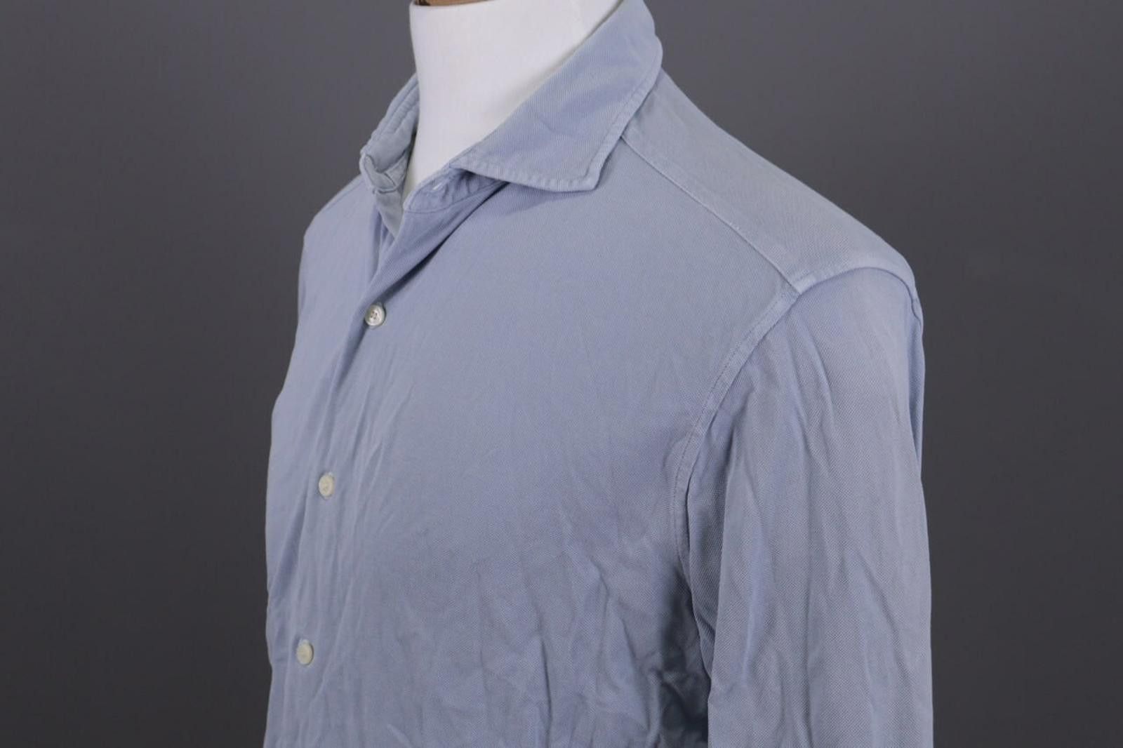 Designer Boggi Milano Italian Style Blue Down Dress Shirt Size 39 Size US M / EU 48-50 / 2 - 9 Thumbnail