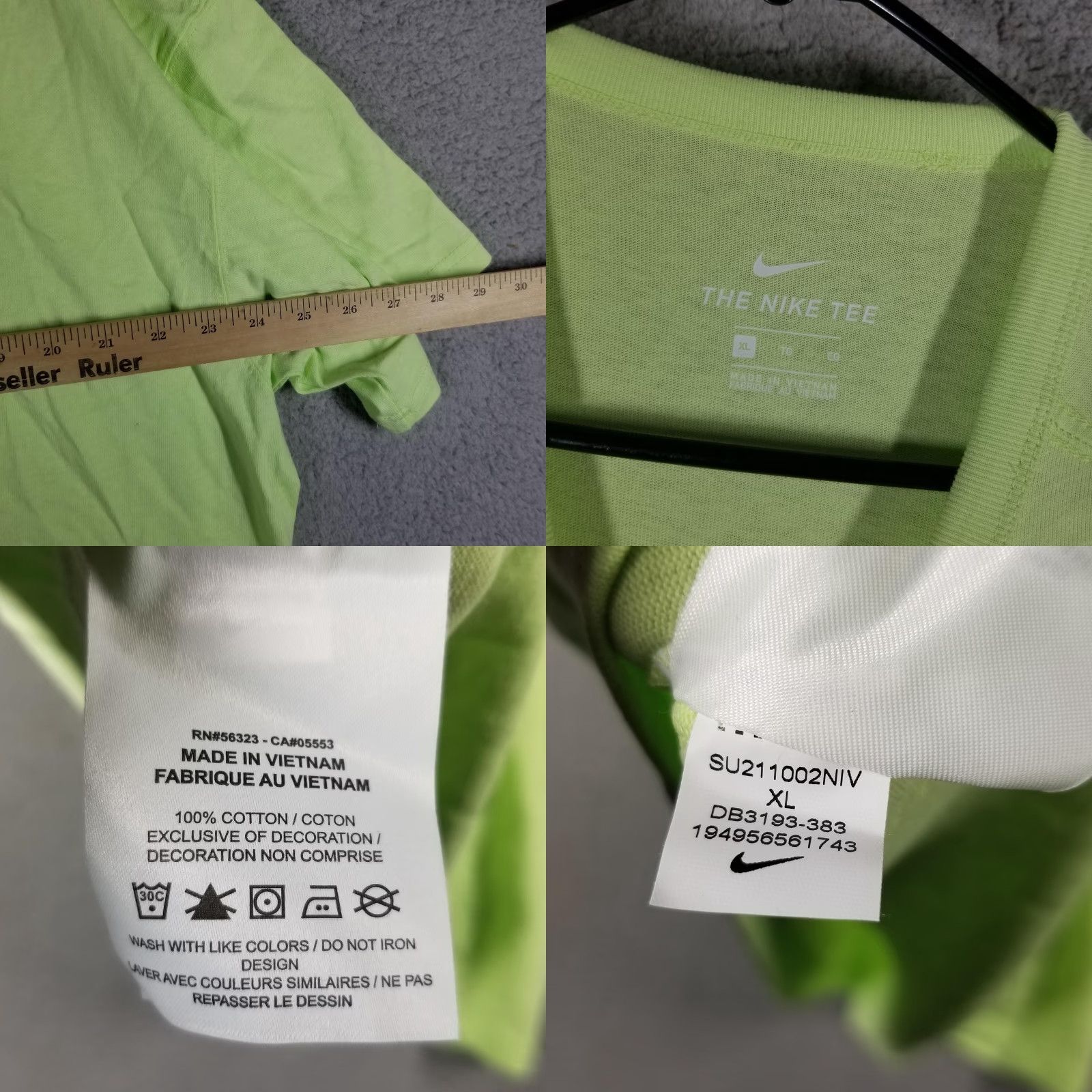 Nike Nike Sportswear Casual T-Shirt Men XL Green Short Sleeve Crew Neck Logo Cotton All Seasons Size US XL / EU 56 / 4 - 8 Thumbnail