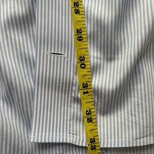 Eton ETON Men's Dress Shirt Blue Striped Cotton Custom Made $450 Size 36R - 8 Thumbnail