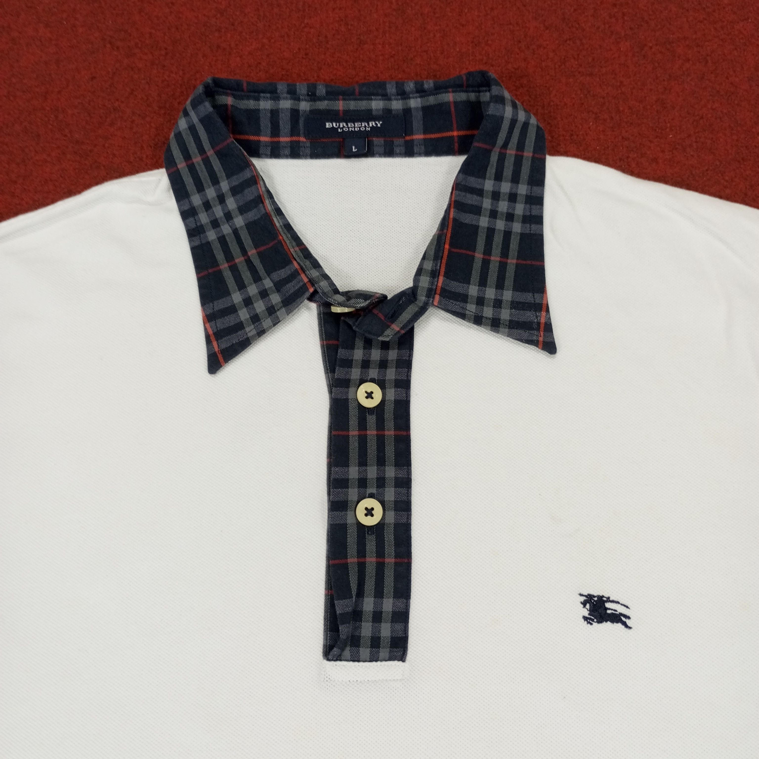 Burberry × Vintage Burberry London Fashion Style Small Logo Design Polos Size US M / EU 48-50 / 2 - 2 Thumbnail