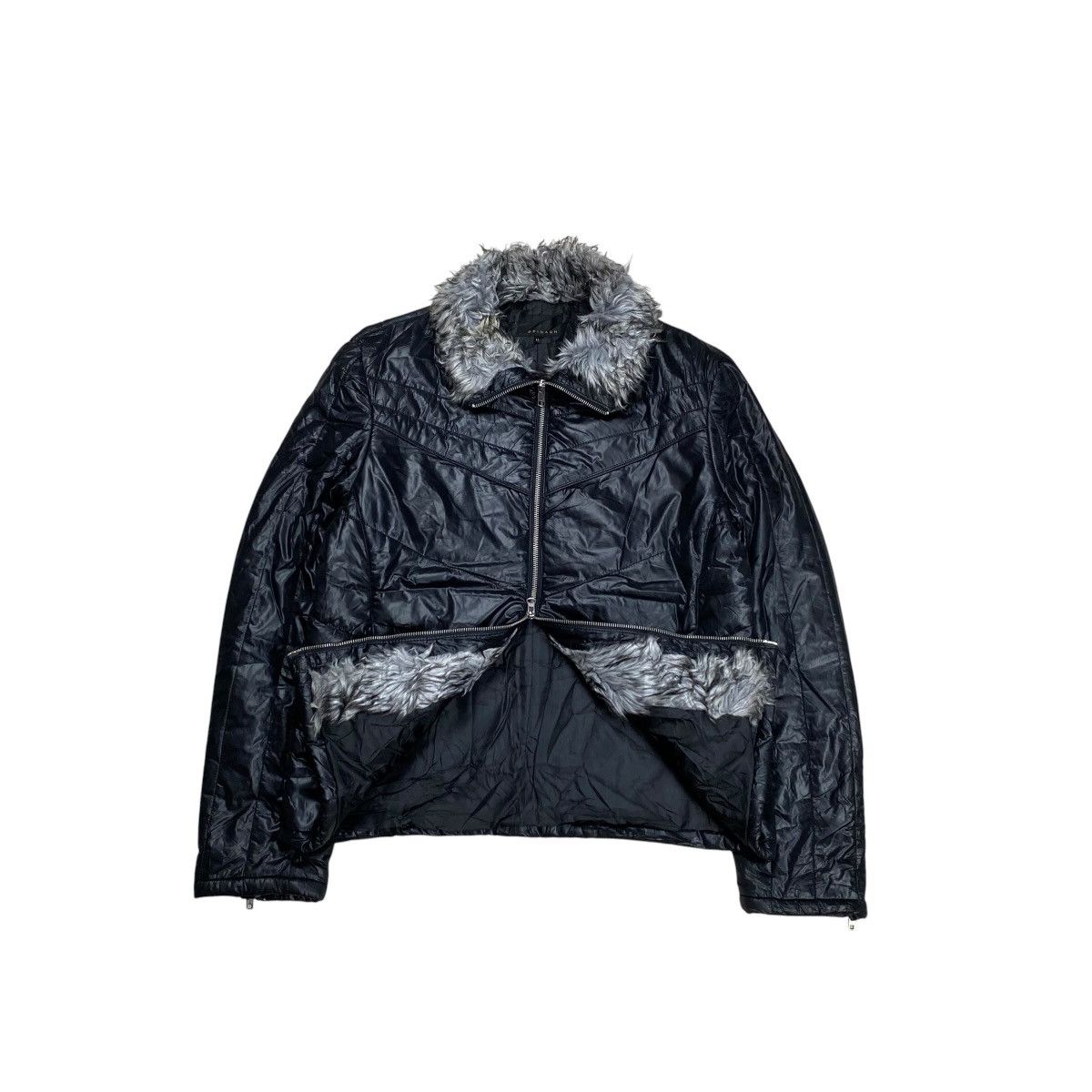 If Six Was Nine × Japanese Brand × Le Grande Bleu (L.G.B.) Spinash Fur Padded Bikers Jacket Size US L / EU 52-54 / 3 - 4 Thumbnail