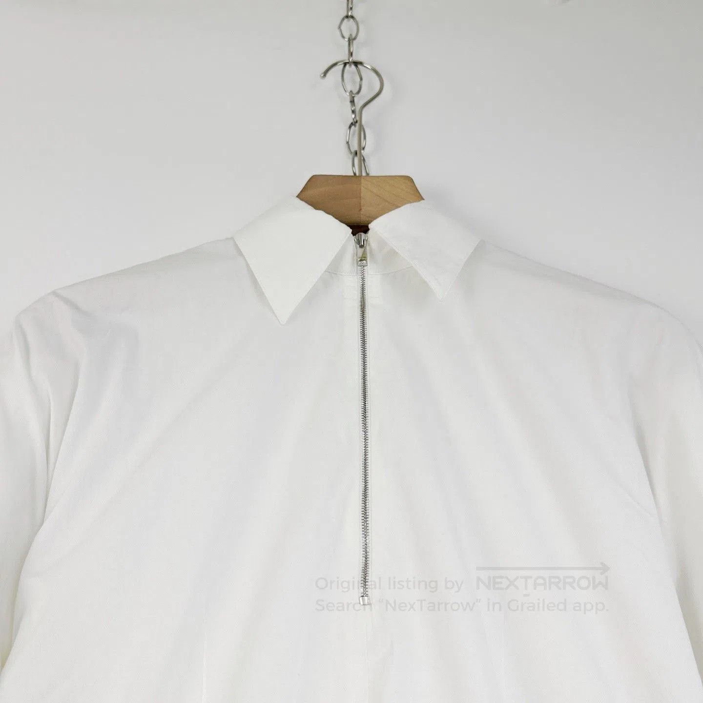 Celine Celine White Stand Collar Zip Shirt. Size XS / US 0-2 / IT 36-38 - 3 Thumbnail
