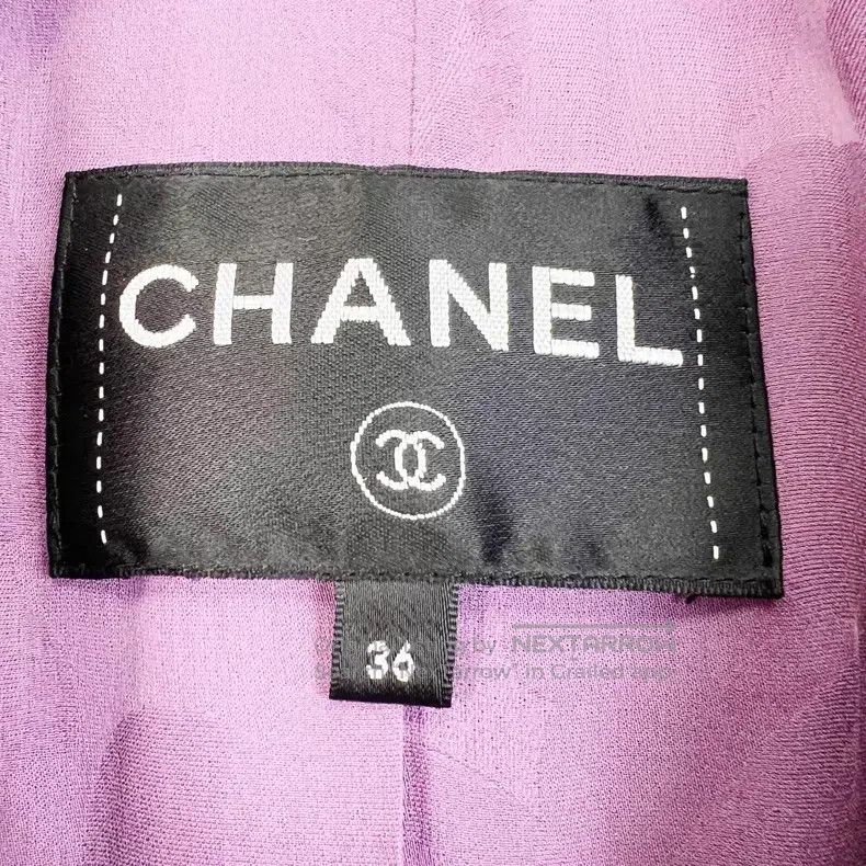 Chanel Chanel 22P purple plaid soft tweed lapel short small fragr Size XS / US 0-2 / IT 36-38 - 4 Thumbnail
