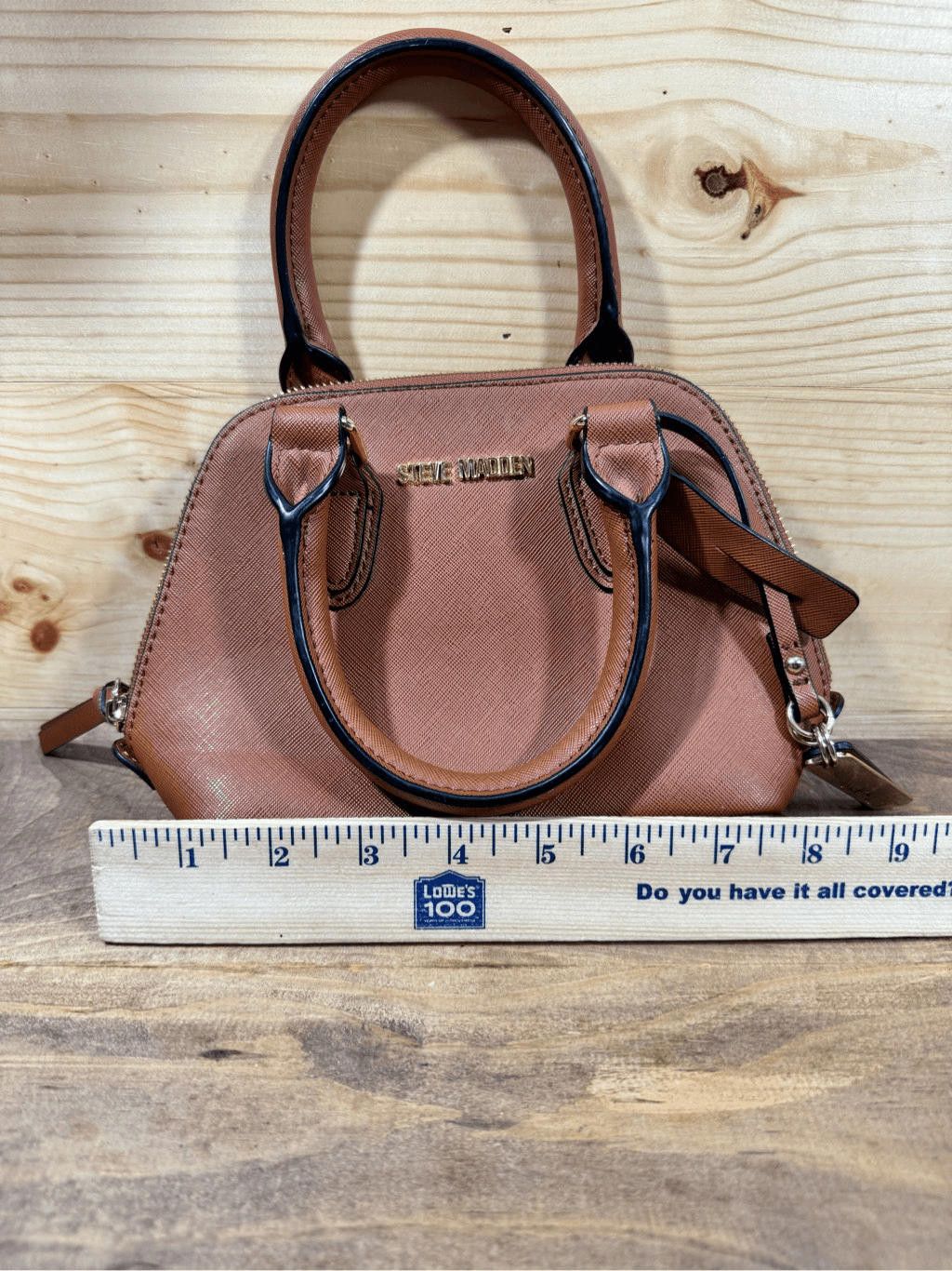 Steve Madden Steve Madden Cognac Faith Saffiano Small Satchel Brown Mini Size ONE SIZE - 12 Thumbnail