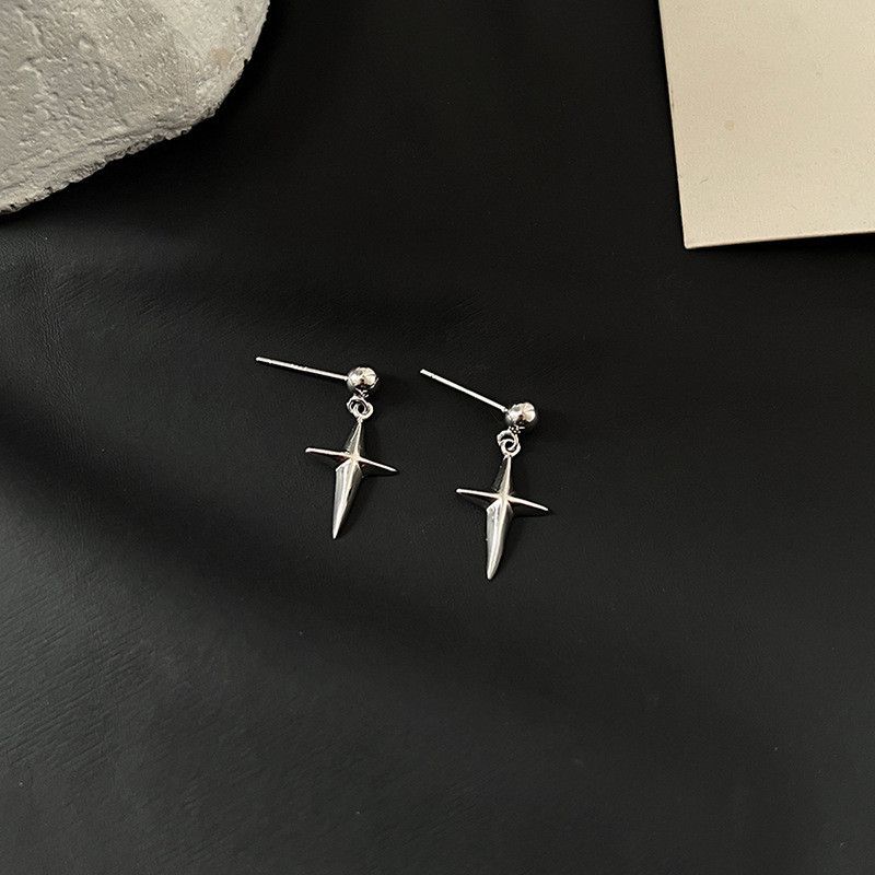 Jewelry × Sterling Silver Star 925 Silver Rare Earrings One Pairs Chrome Jewelry Size ONE SIZE - 1 Thumbnail