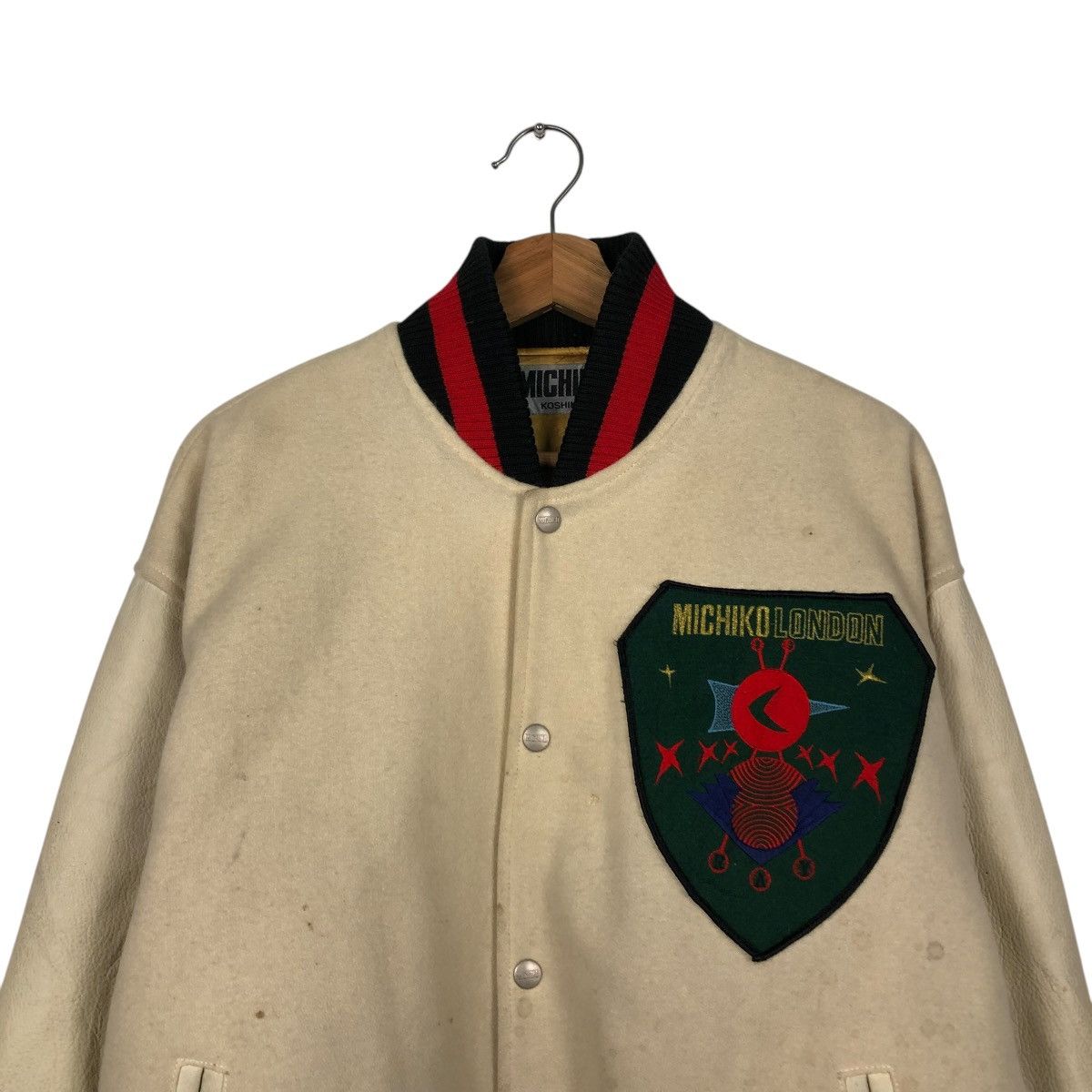 Japanese Brand 🔥VINTAGE BOMBER JACKET MICHIKO KOSHINO BIG LOGO BACKHIT Size US M / EU 48-50 / 2 - 6 Thumbnail
