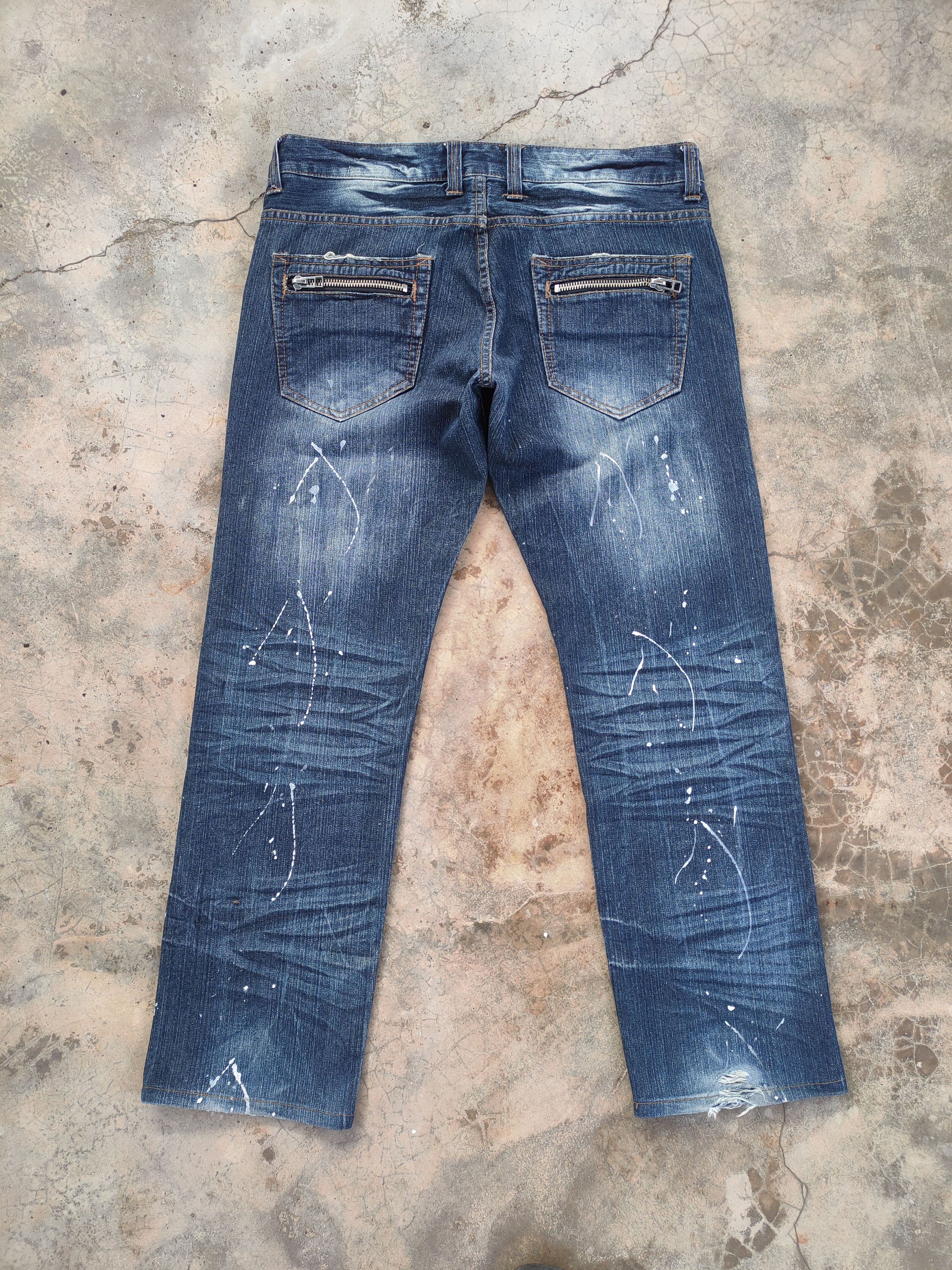 Roots VINTAGE ROOT PAINTER DISTRESSED JEANS DENIM PANTS Size US 35 - 8 Thumbnail