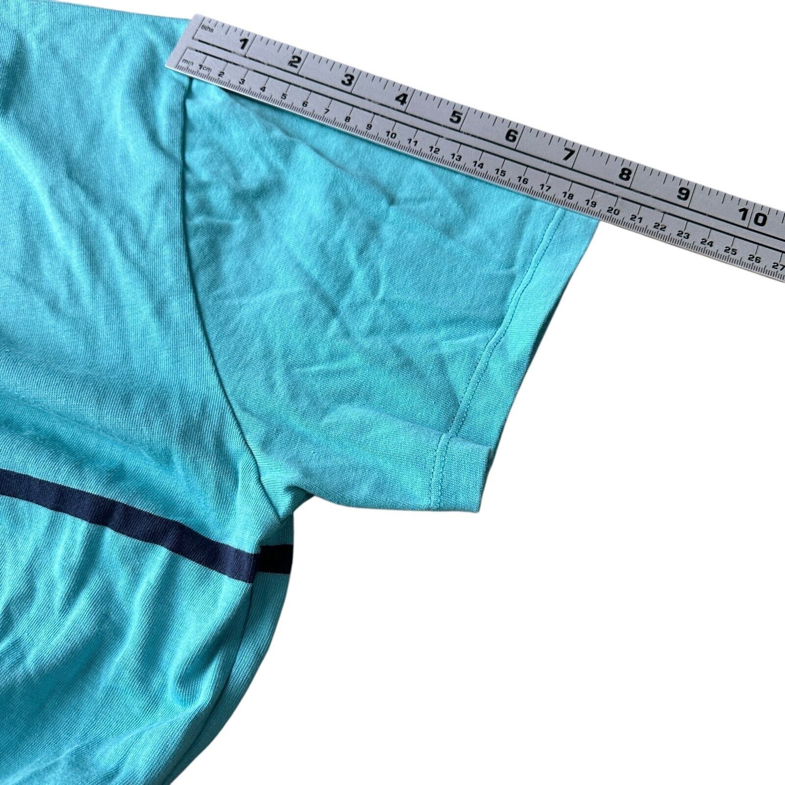 Todd Snyder Todd Snyder T-Shirt Men’s Large Aqua Blue Stripe Pullover Size US L / EU 52-54 / 3 - 8 Thumbnail