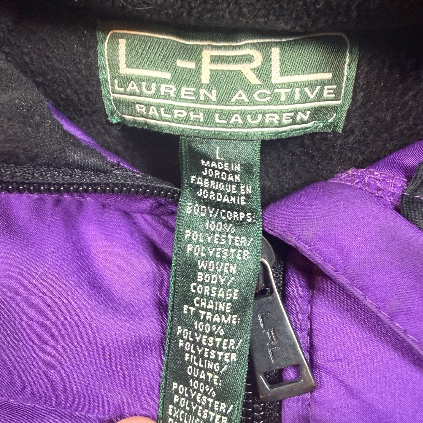 Ralph Lauren Lauren Ralph Lauren Fleece Windbreaker Jacket Women’s Large Full Zip Purple Size L / US 10 / IT 46 - 3 Thumbnail