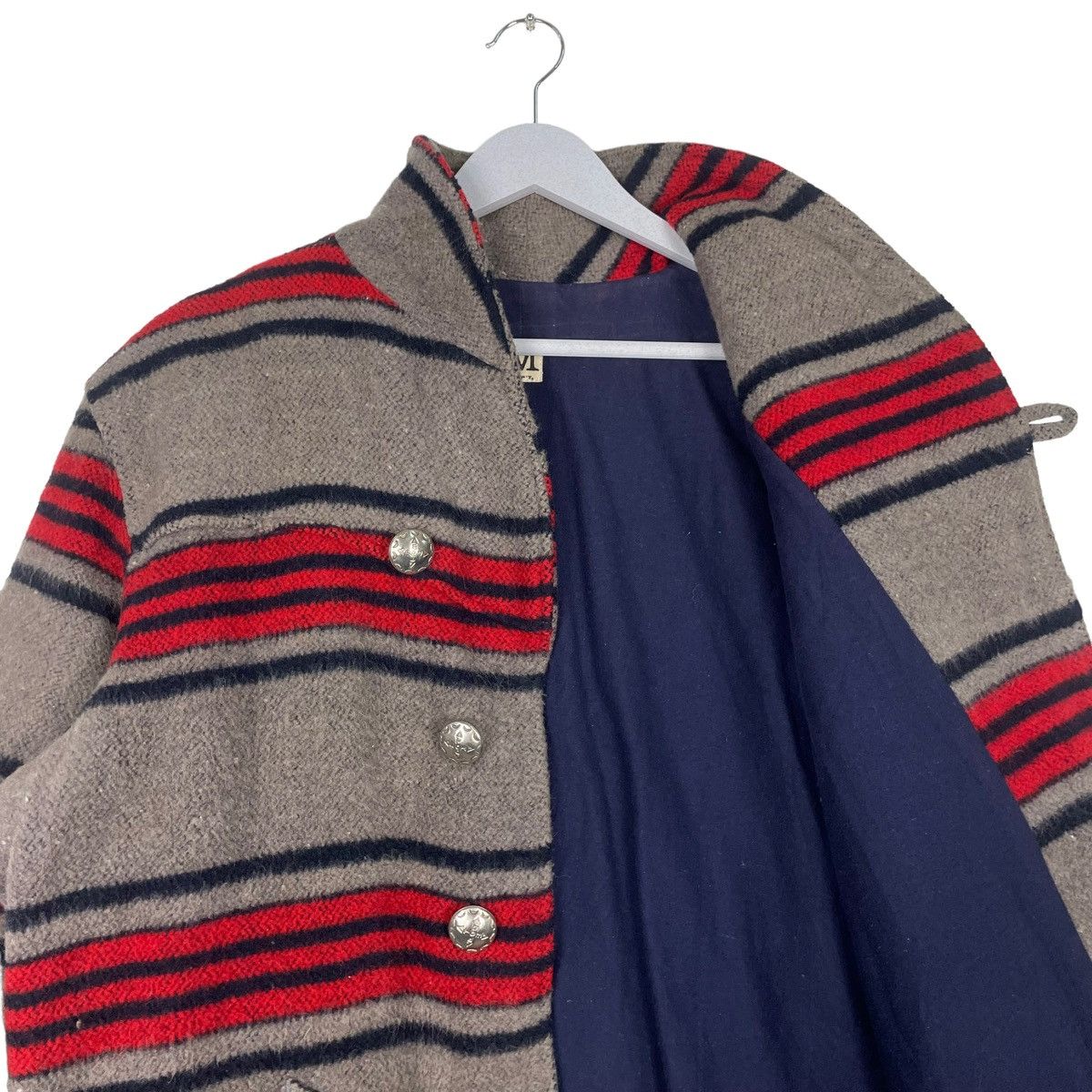 Designer × Japanese Brand × Vintage 💥DEPT STRIPED BUTTON WOOL JACKET Size US M / EU 48-50 / 2 - 9 Thumbnail