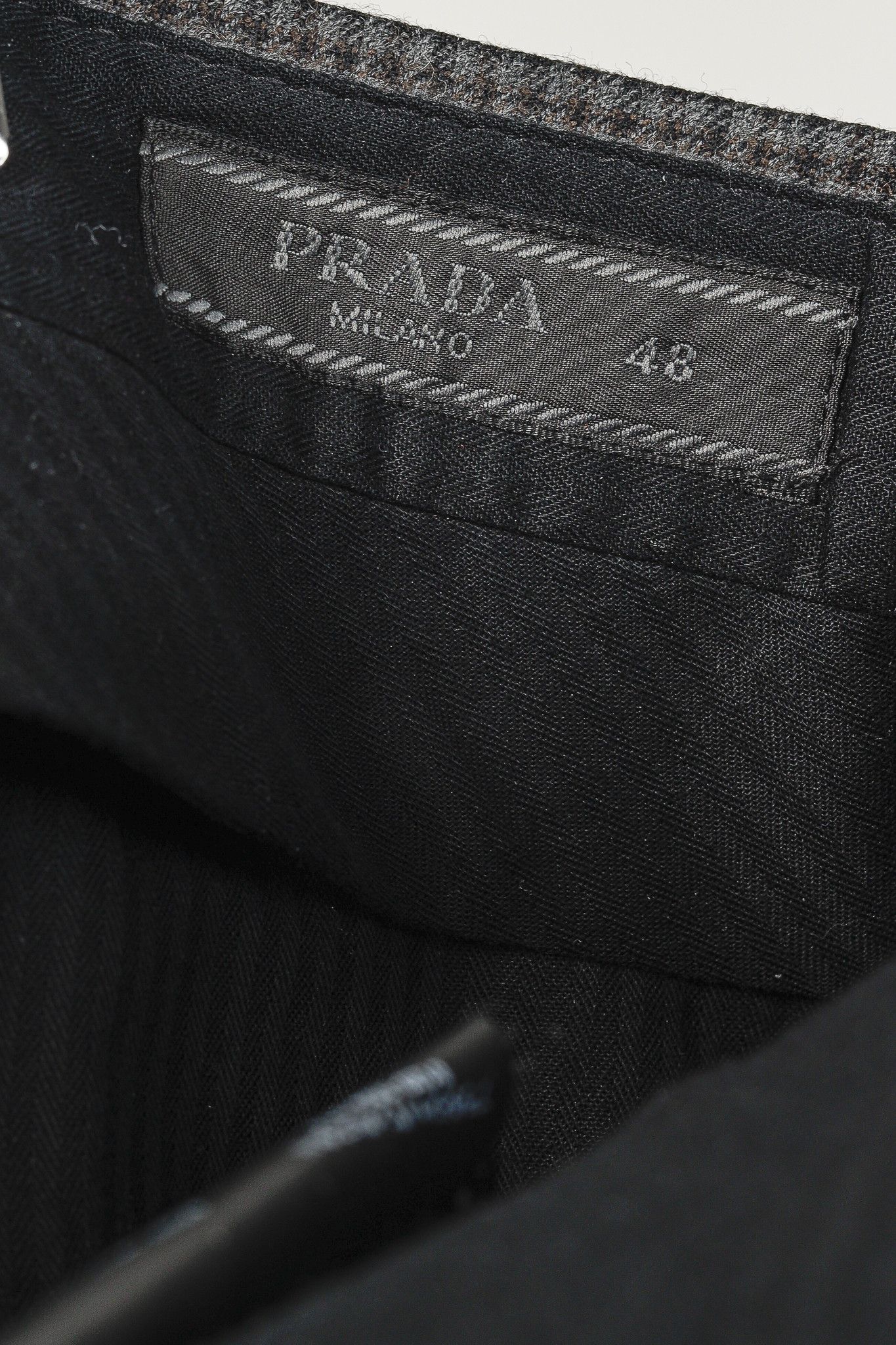 Prada Prada Grey-Check Virgin Wool-Suiting Cuffed Trousers Size US 34 / EU 50 - 4 Thumbnail