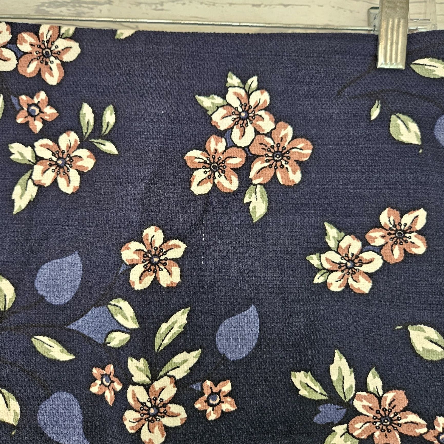Loft LOFT Ann Taylor Womens Pencil Skirt Sz 2 Blue Pink Floral Cotton Blend Knee Length Zip Slim Straight & Pencil Womens Size 26" / US 2 / IT 38 - 2 Thumbnail