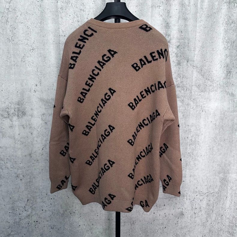 Balenciaga Balenciaga Brown barrage full printed logo sweater Size US S / EU 44-46 / 1 - 2 Thumbnail