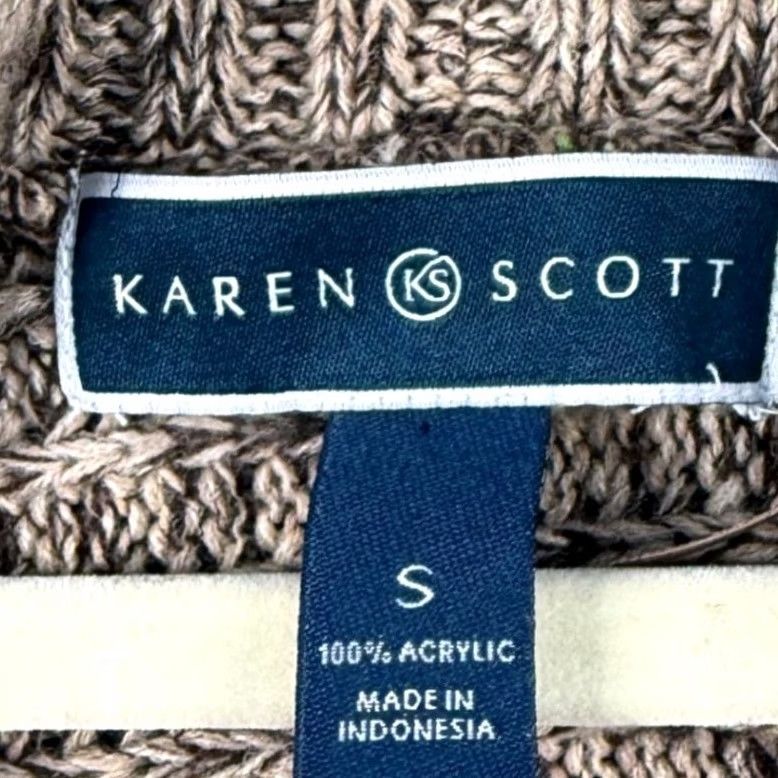 Vintage Karen Scott Women S Brown Marled Shawl Collar Toggle Cardigan Cottagecore Casual Knit Slim Open Front Cardigan Womens Size S / US 4 / IT 40 - 2 Thumbnail