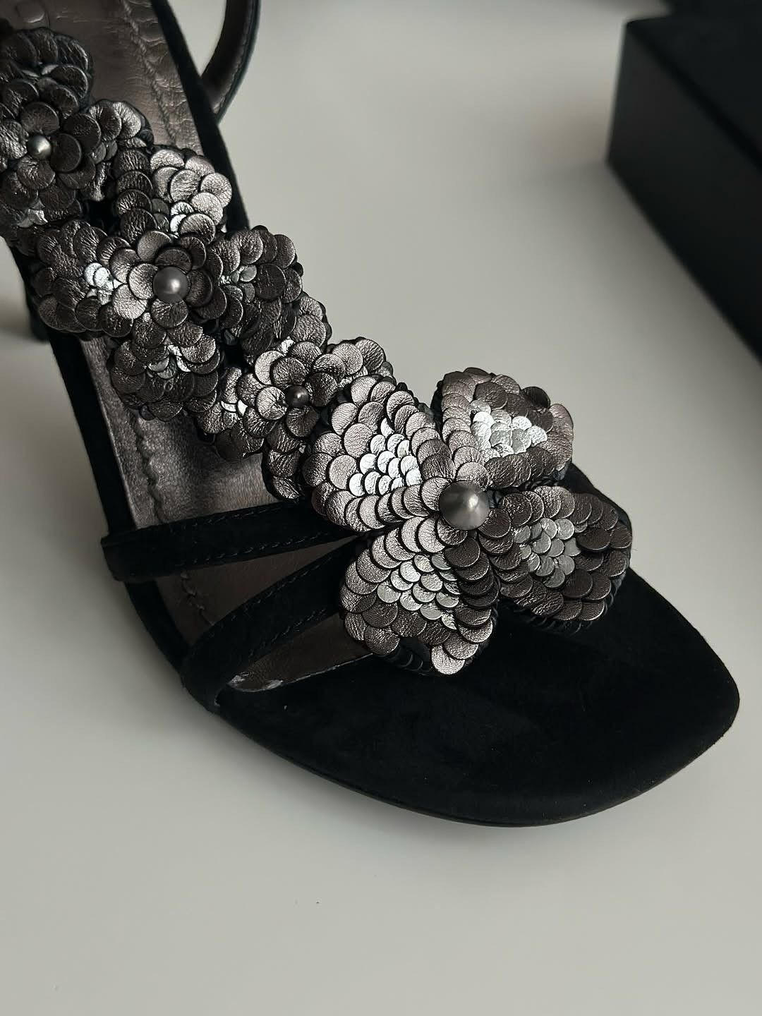 Coach Coach Suede Floral High Heel Sandals Black US 8 Size US 8 / IT 38 - 2 Thumbnail