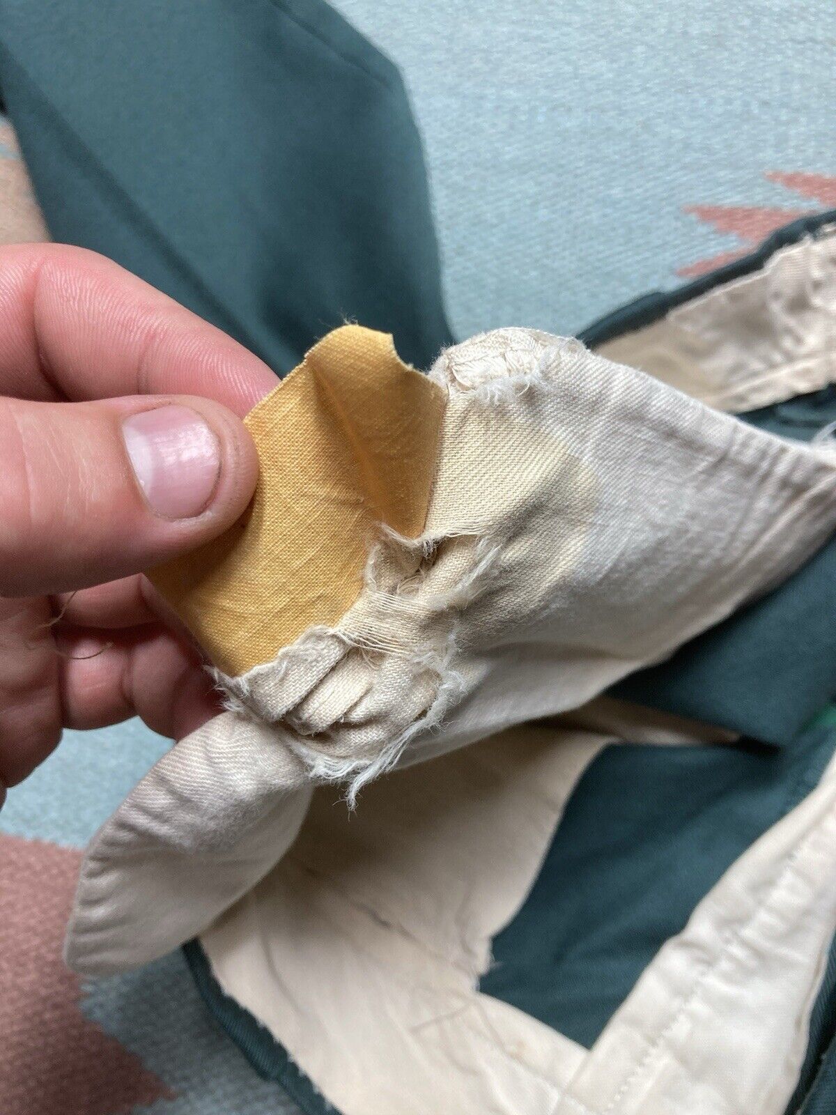 Vintage VTG 70s chino work pants green workwear twill talon 29x30 Size US 29 - 8 Thumbnail
