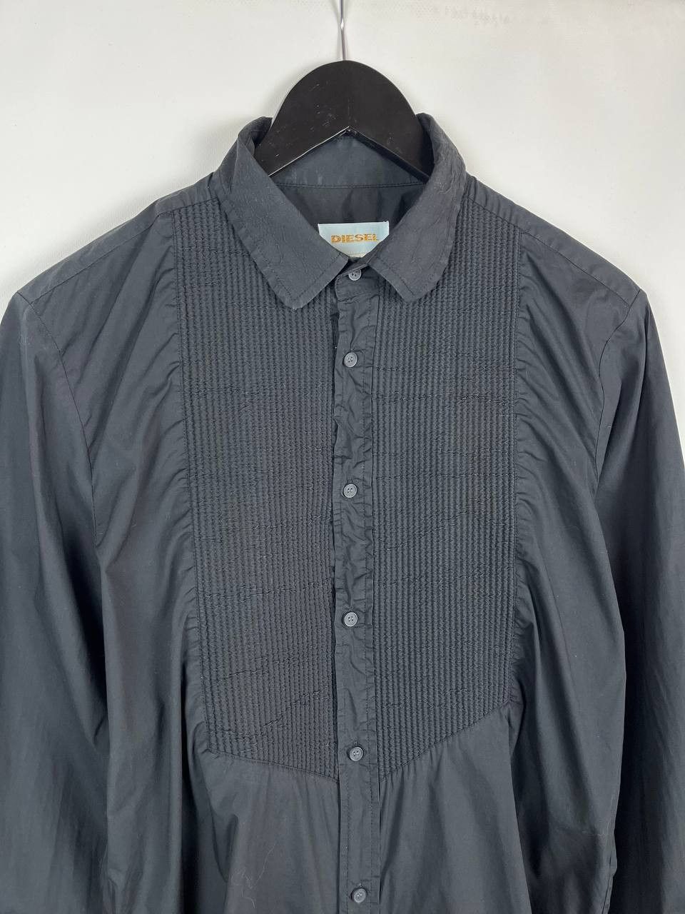 Diesel DIESEL Dress Shirt Pleated Front Bib Long Sleeve Slim Fit Size US L / EU 52-54 / 3 - 3 Thumbnail