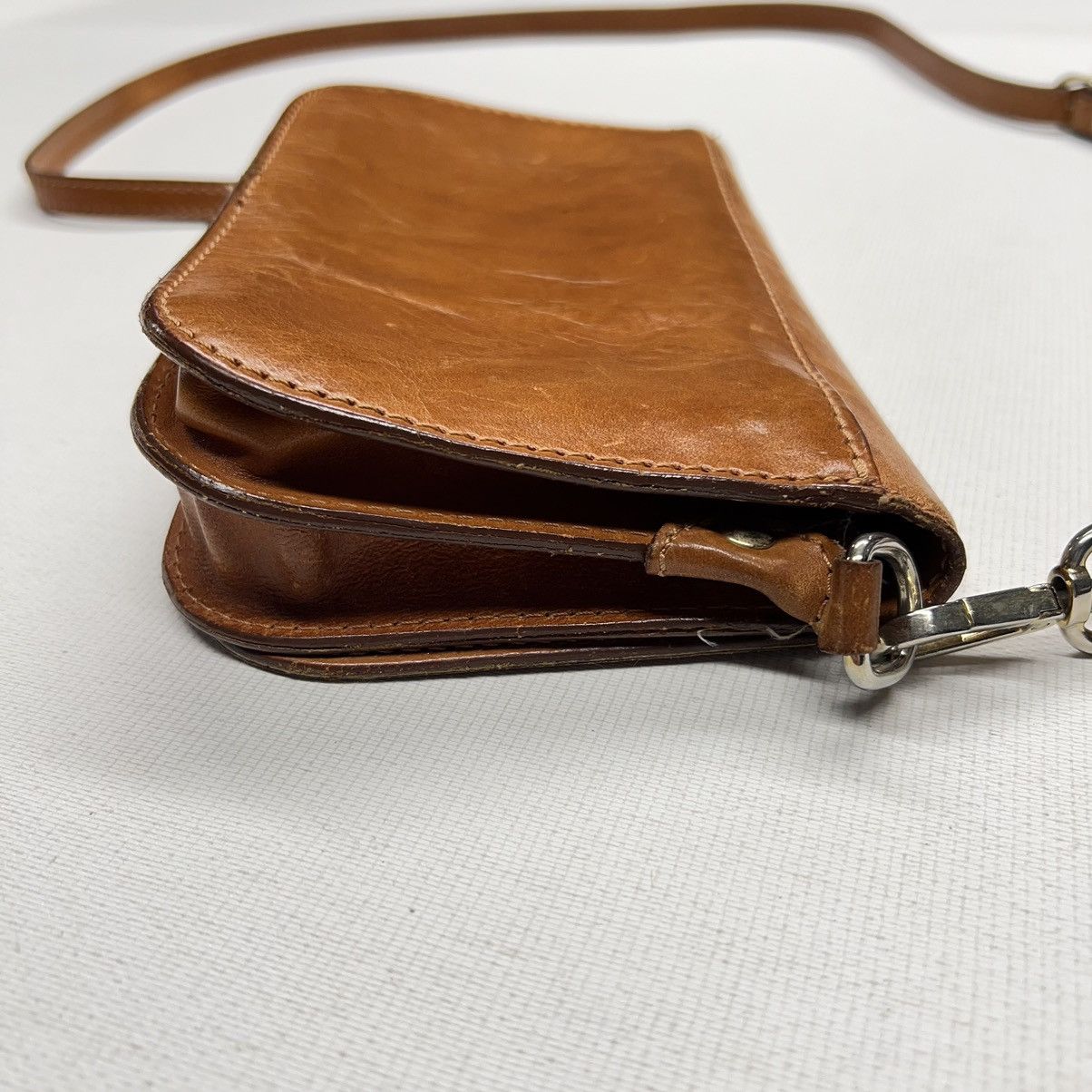 Vera Pelle × Vintage VTG Vera Pelle Leather Bag Brown Crossbody Purse Strap Size ONE SIZE - 13 Thumbnail