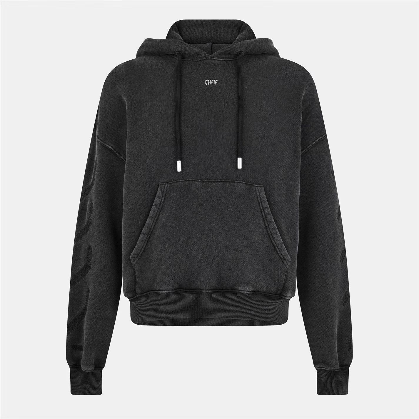 Off-White o1g2r1mq0226 Caravaggio Print Hoodie In Washed Black Size US XXS / EU 40 - 1 Thumbnail