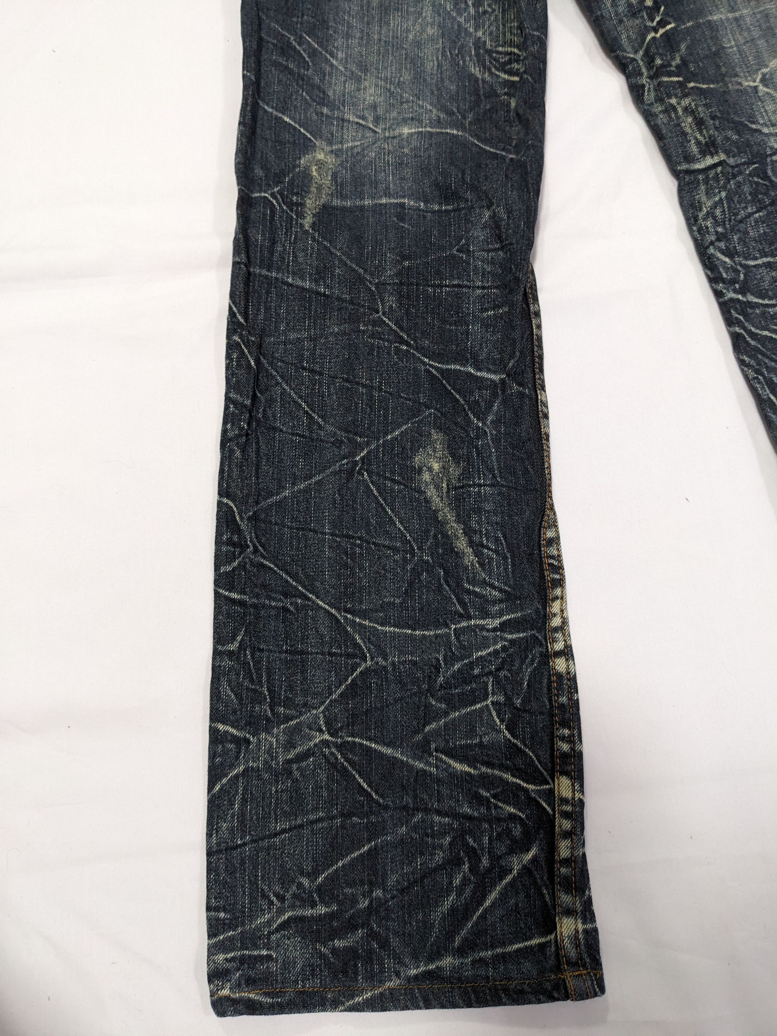 If Six Was Nine × Japanese Brand Unbrand Crazy Faded Pattern Washed Crease Denim Pants Size US 34 / EU 50 - 13 Thumbnail