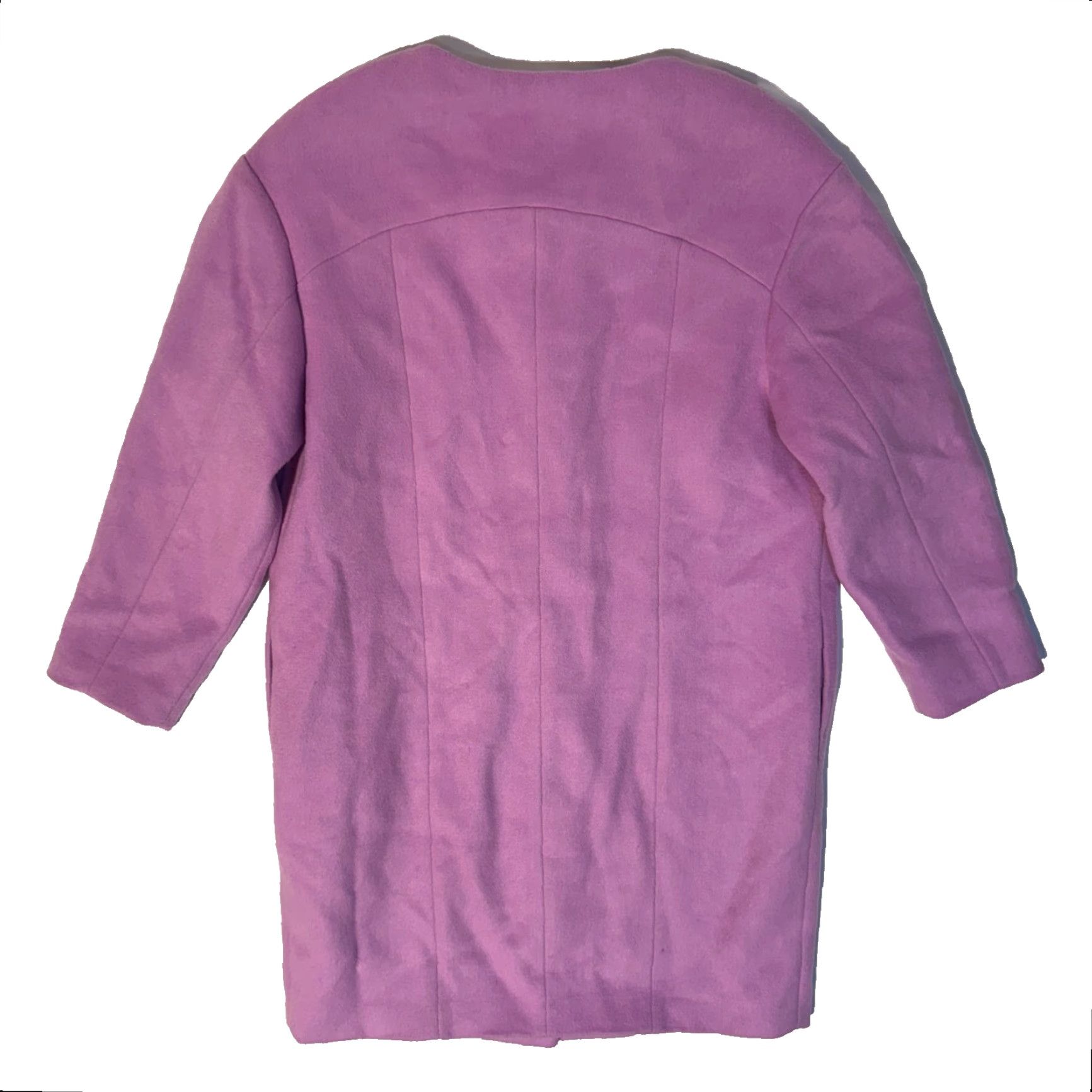 Vintage VERO MODA Katrine Soft Brushed Wool Coat Purple Lilac Size S Women Coat Regular Long Sleeve Dry Clean Only Snap Closure Casual Fall Winter Vintage No Size S / US 4 / IT 40 - 8 Thumbnail