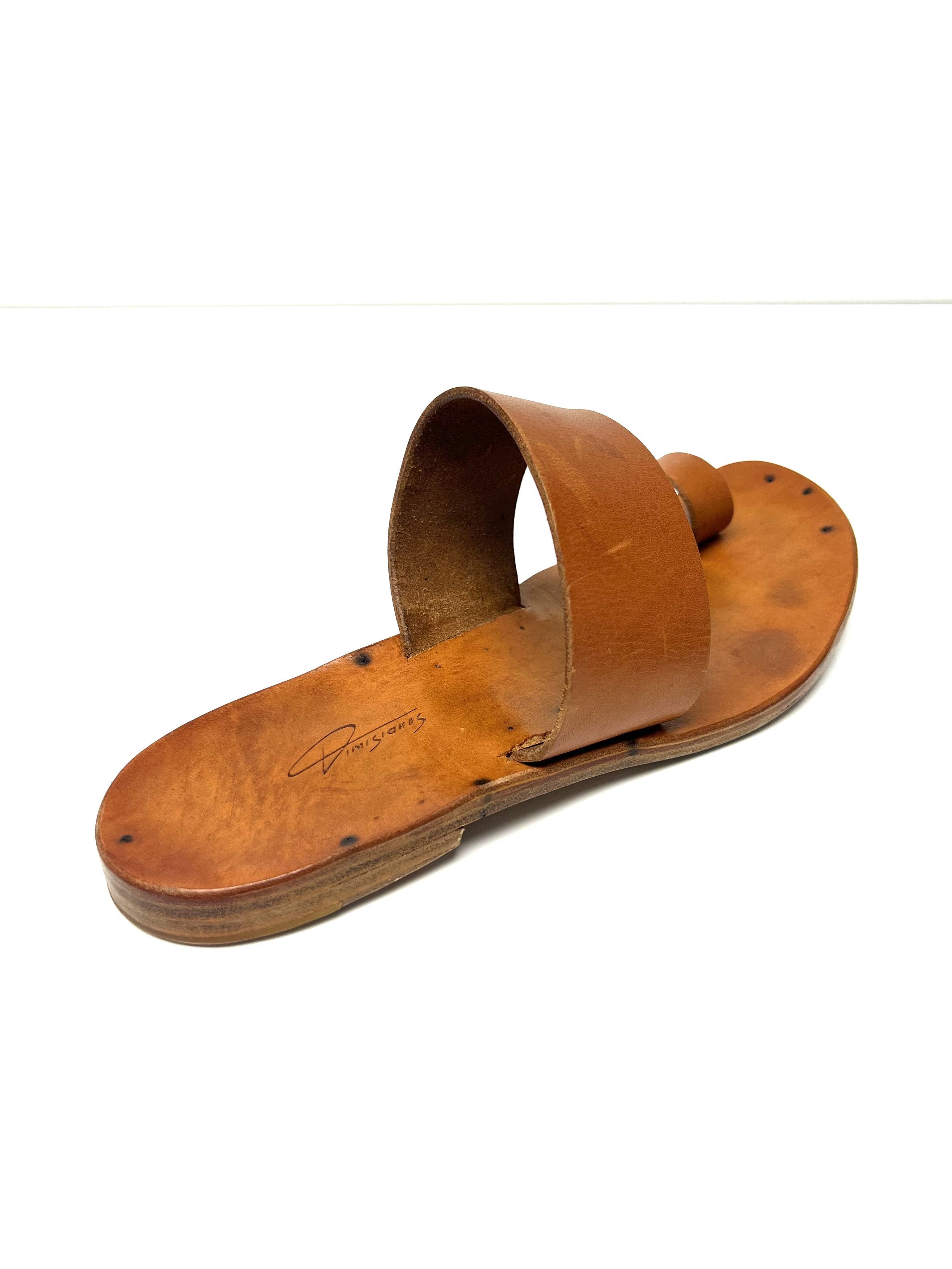 Dimissianos & Miller DIMISSIANOS & MILLER NATURAL LEATHER SLIDE / SANDALS Size US 11 / EU 44 - 9 Thumbnail