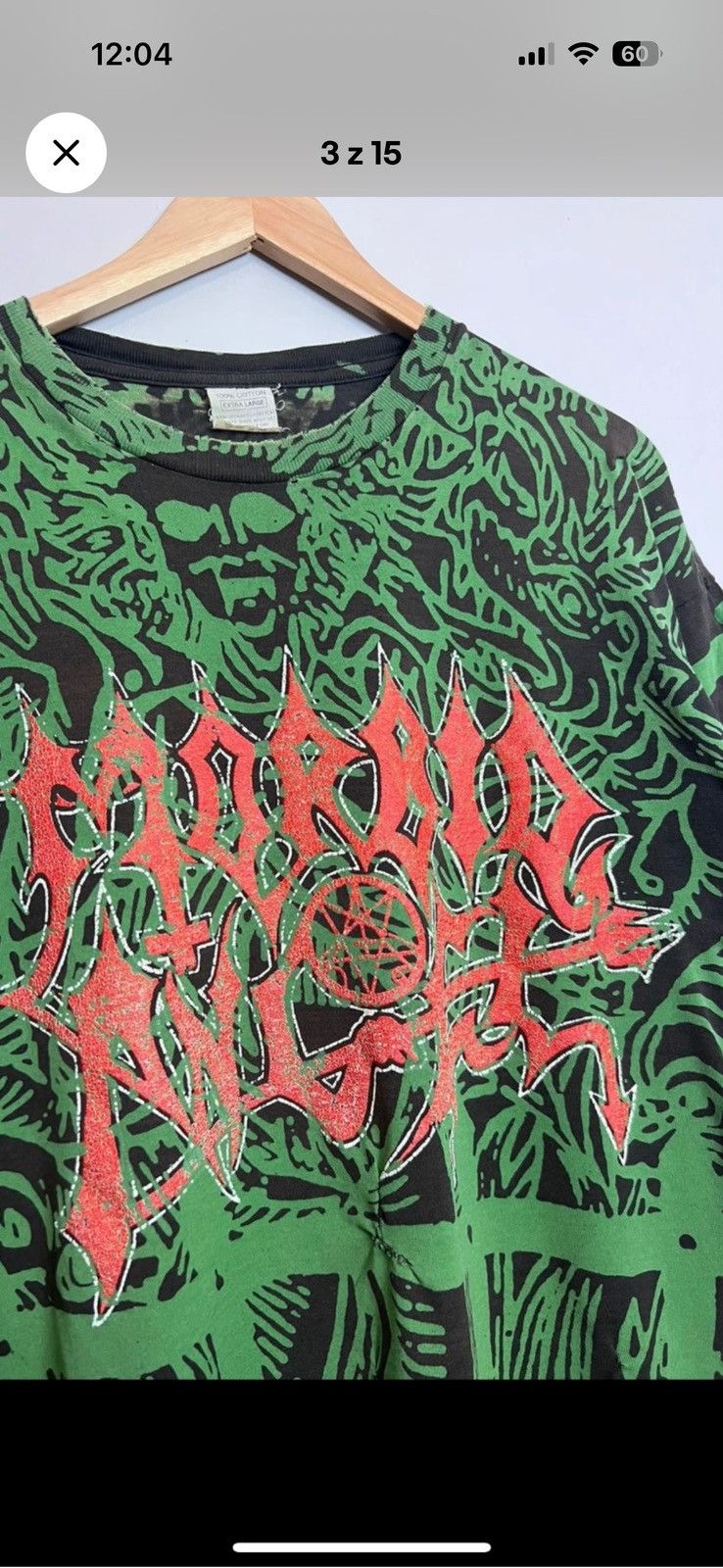 Vintage Rare Vintage 90s Morbid Angel Abominations Metal Band Tshirt Size US XL / EU 56 / 4 - 3 Thumbnail
