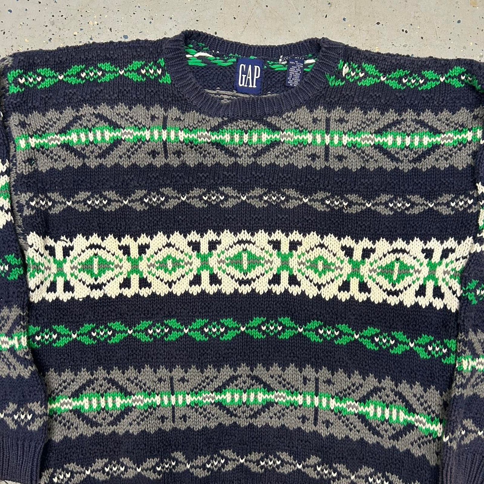 Gap Navy green gap knit sweater Size US M / EU 48-50 / 2 - 2 Thumbnail