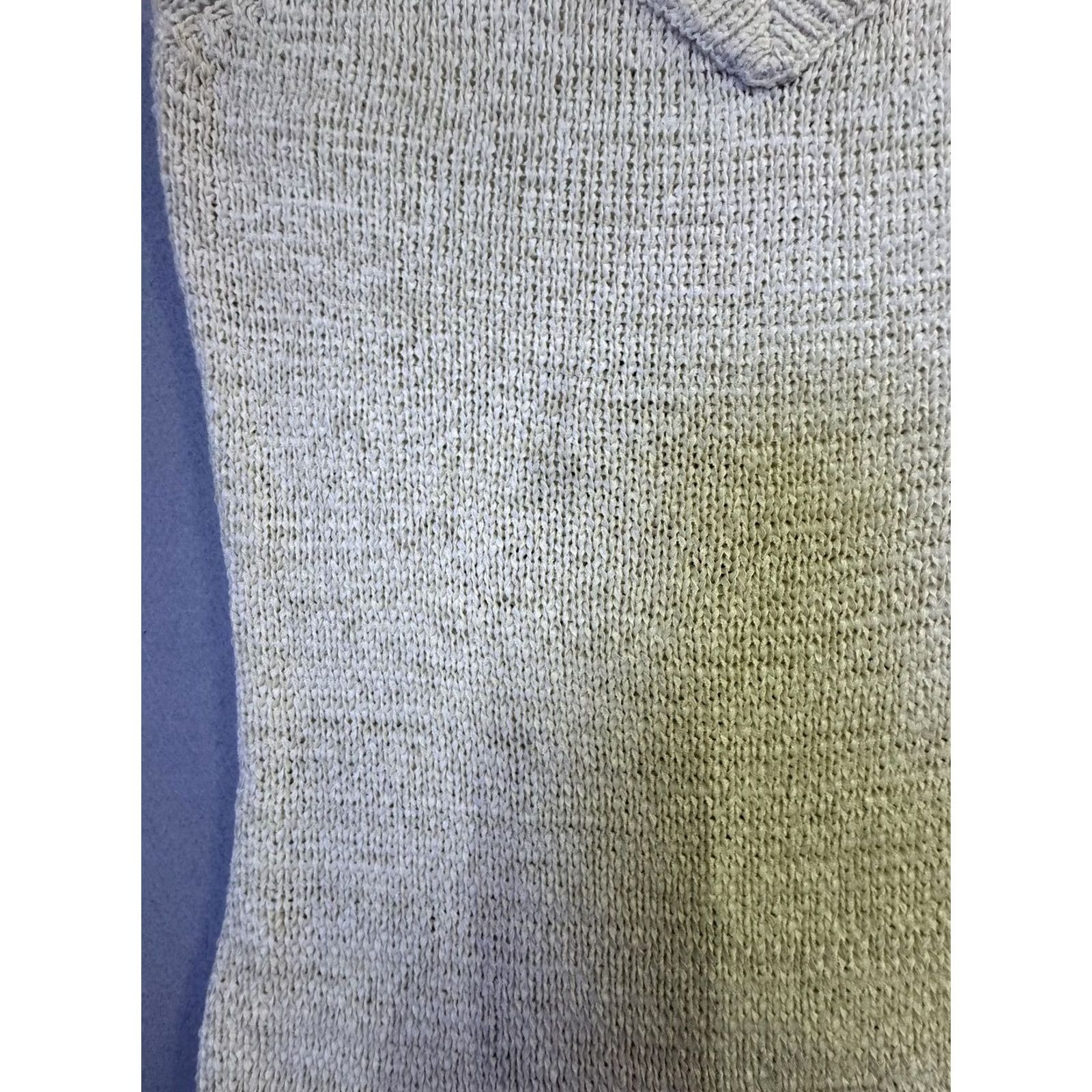Vintage August Silk Sweater Womens Medium White V Neck Cap Sleeve Open Knit Pullover Size M / US 6-8 / IT 42-44 - 3 Thumbnail