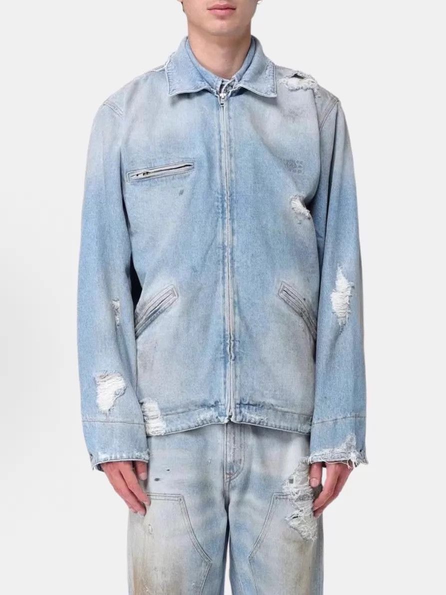 MM6 MM6 S/S25 Mud-Dyed Distressed Light Blue Jacket 50 Size US M / EU 48-50 / 2 - 8 Thumbnail